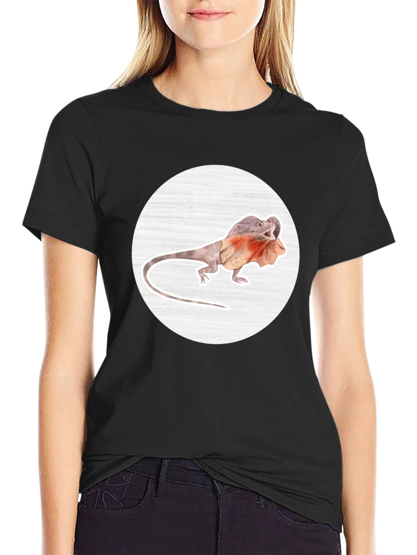Frilled-Neck Lizard Graphic Tee - Unique Animal T-Shirt