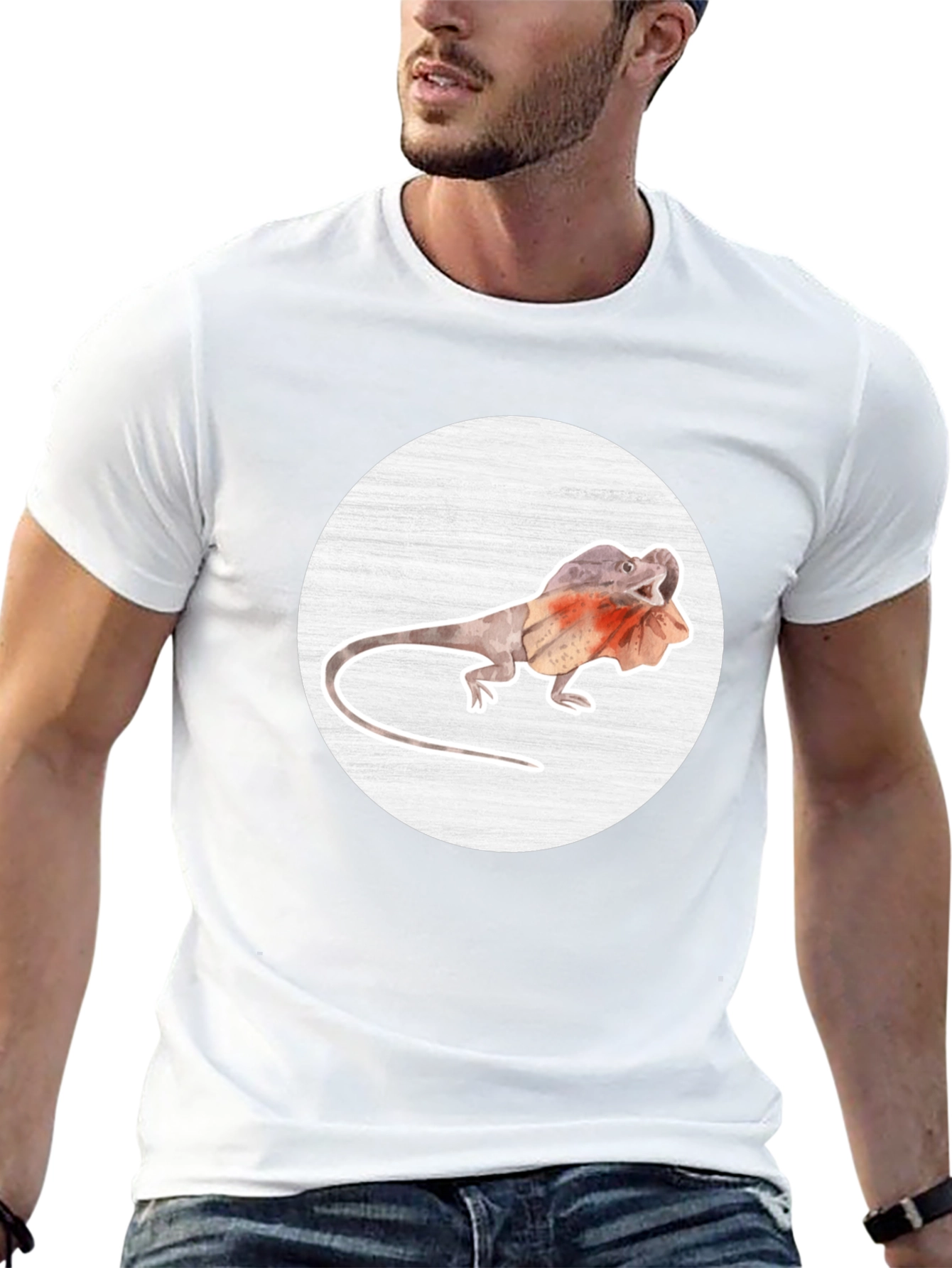 Frilled-Neck Lizard Graphic Tee - Unique Animal T-Shirt