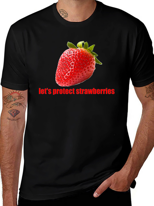 Protect Strawberries Tee - Black Unisex T-Shirt