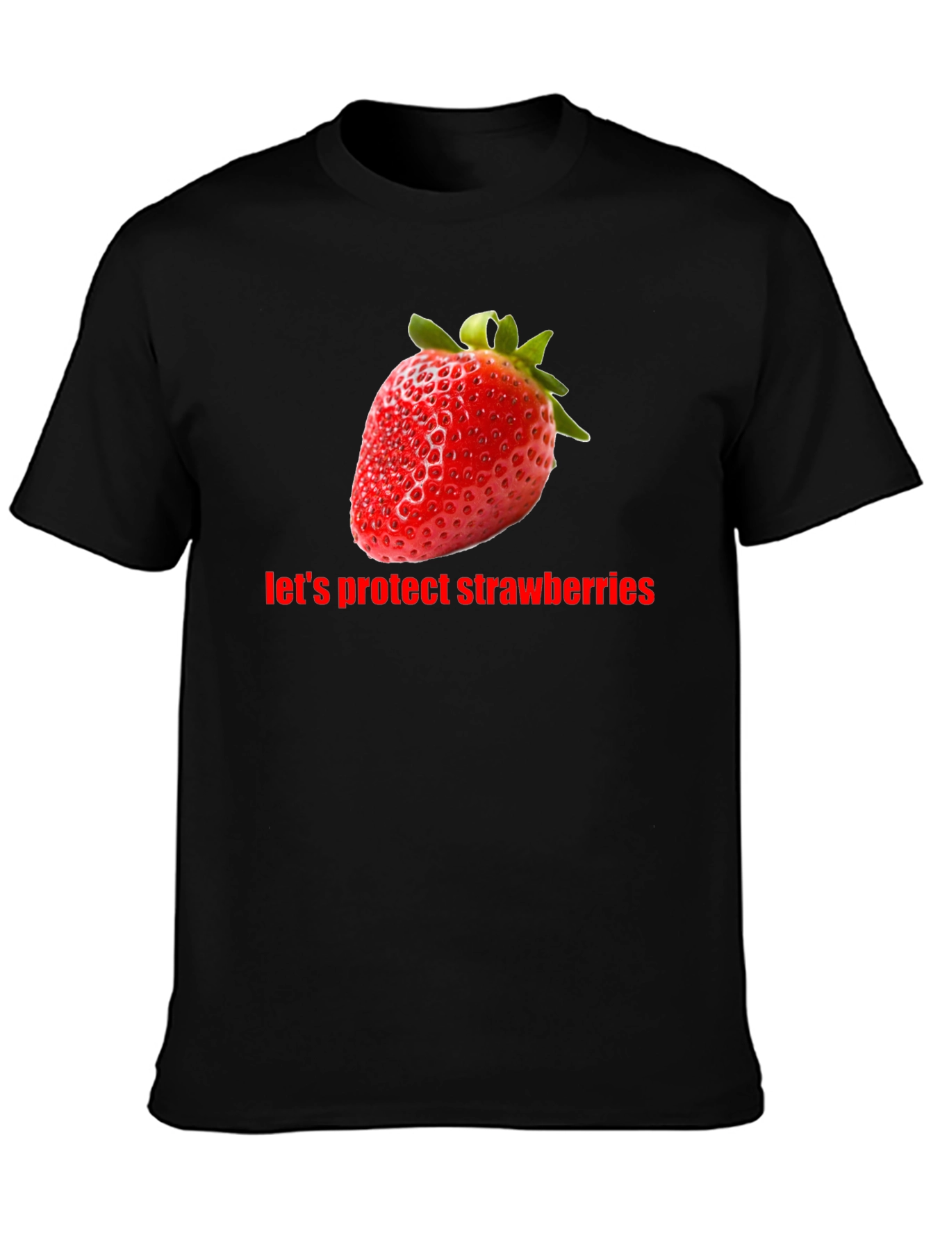 Protect Strawberries Tee - Black Unisex T-Shirt