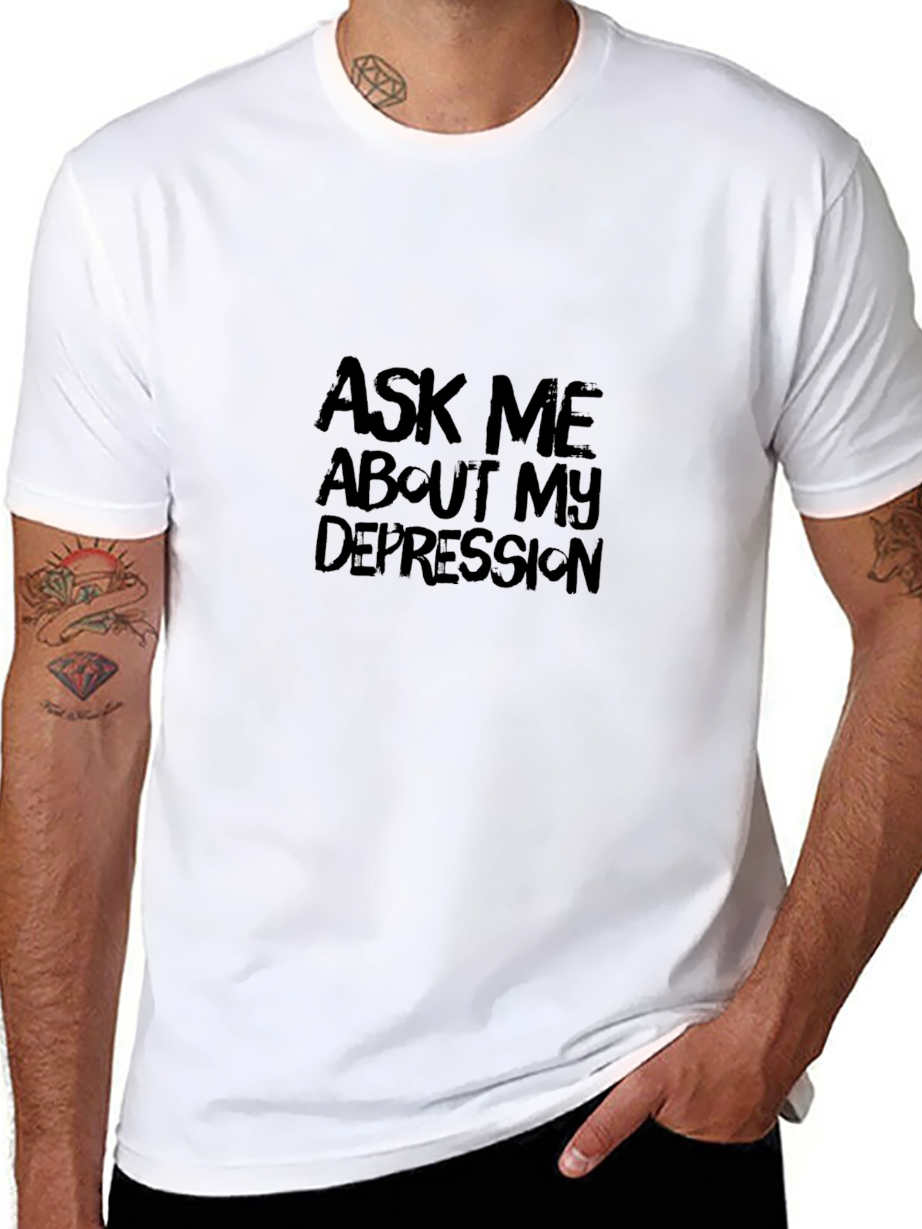 Ask Me About My Depression Black T-Shirt