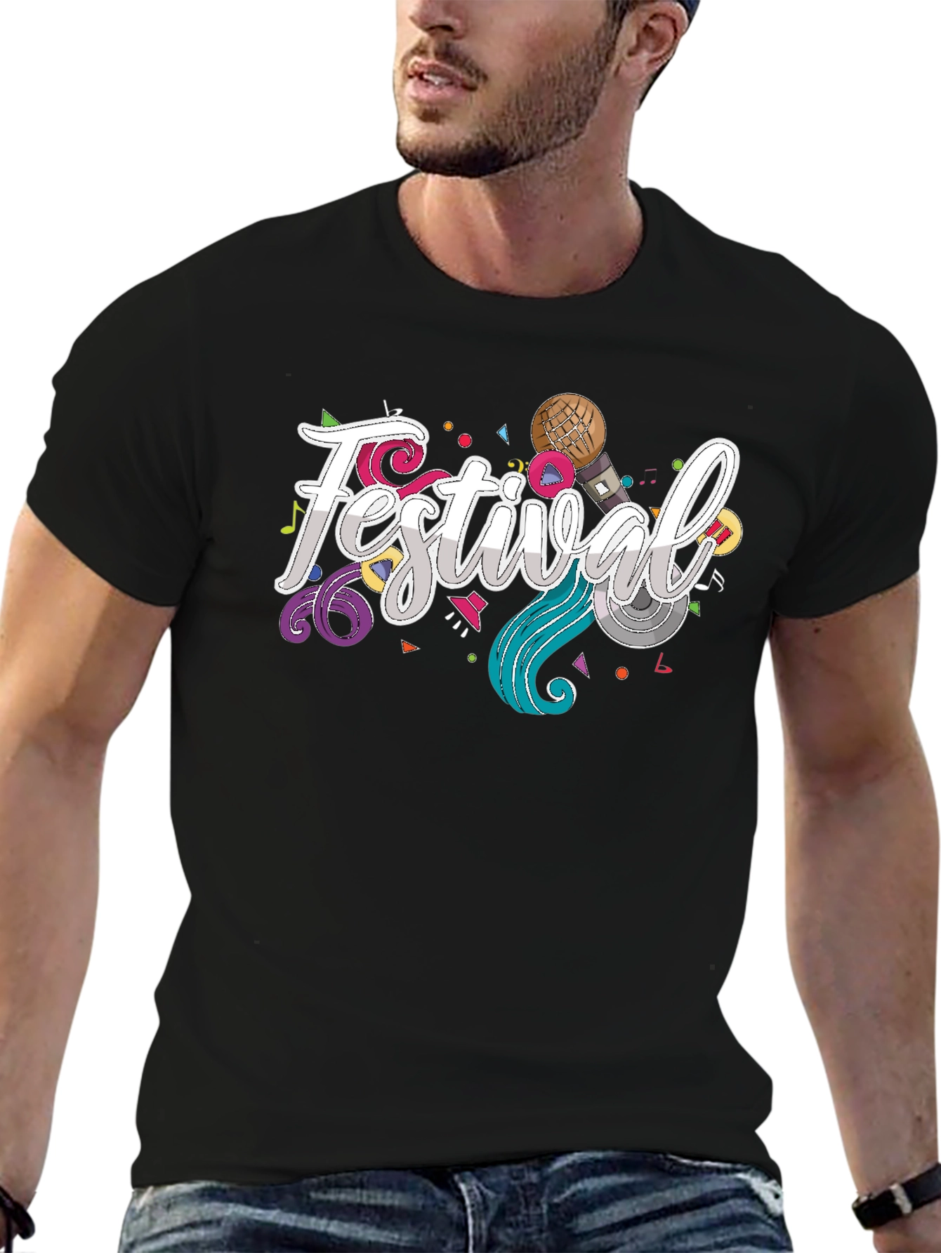 Festival Graphic T-Shirt - Stylish Party Tee