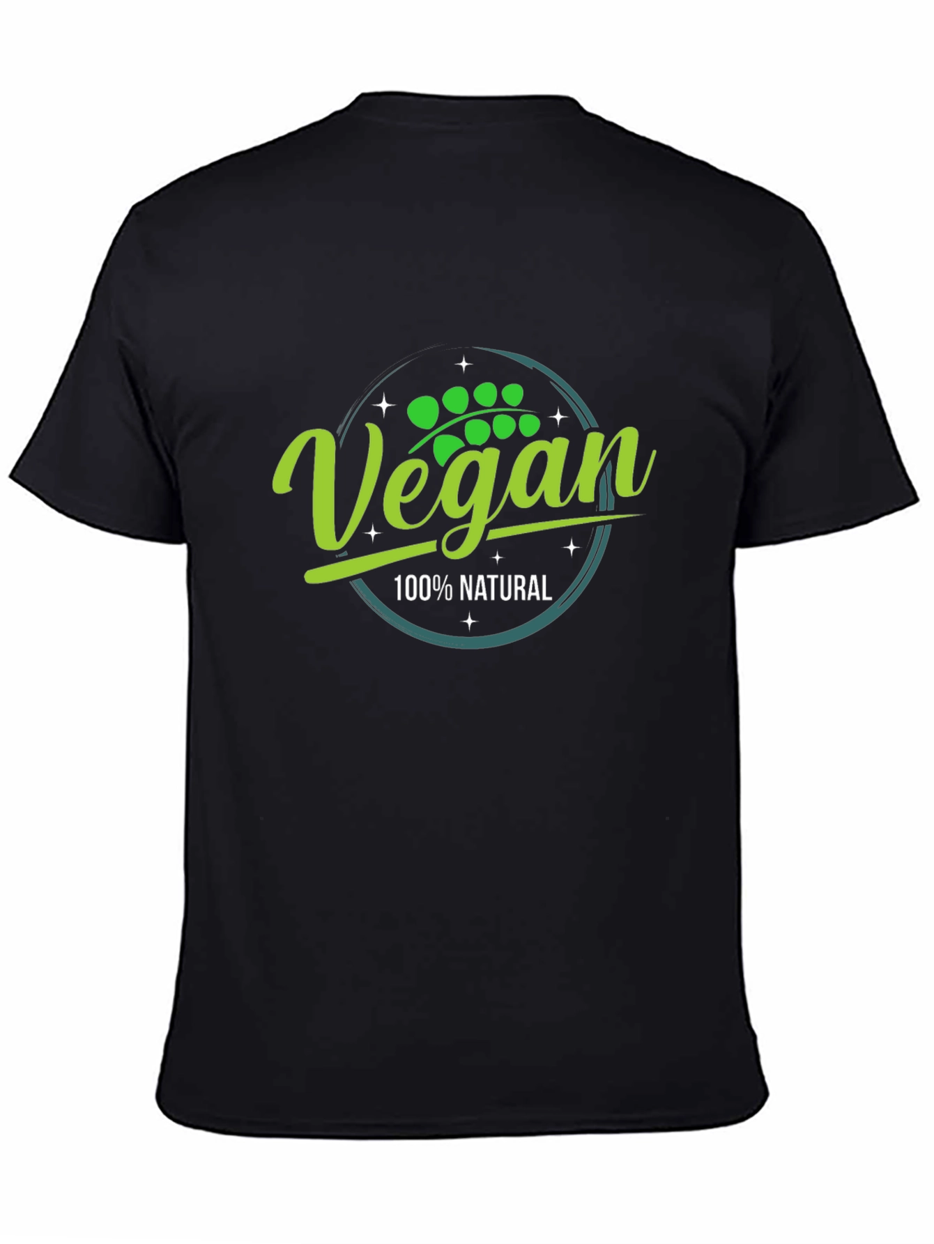 Vegan 100% Natural Black T-Shirt