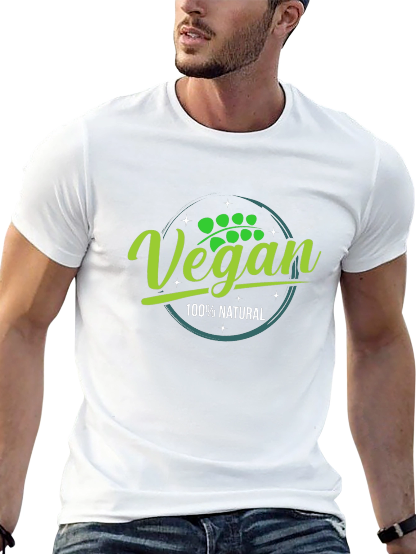 Vegan 100% Natural Black T-Shirt