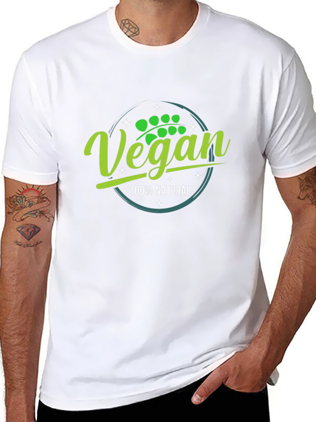 Vegan 100% Natural Black T-Shirt