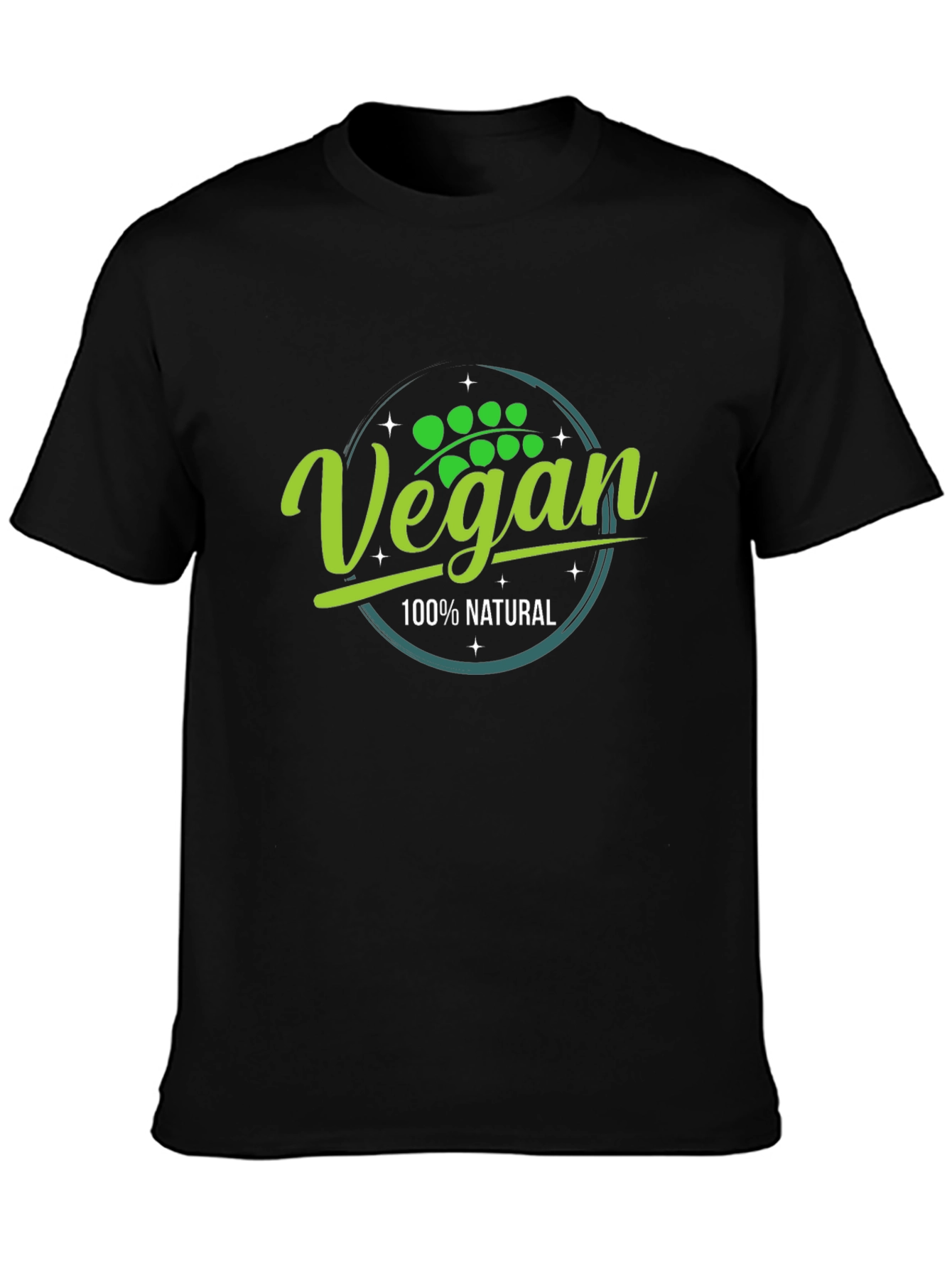 Vegan 100% Natural Black T-Shirt