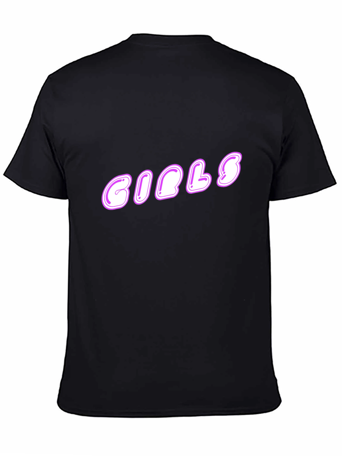 Girls Graphic Print Black T-Shirt