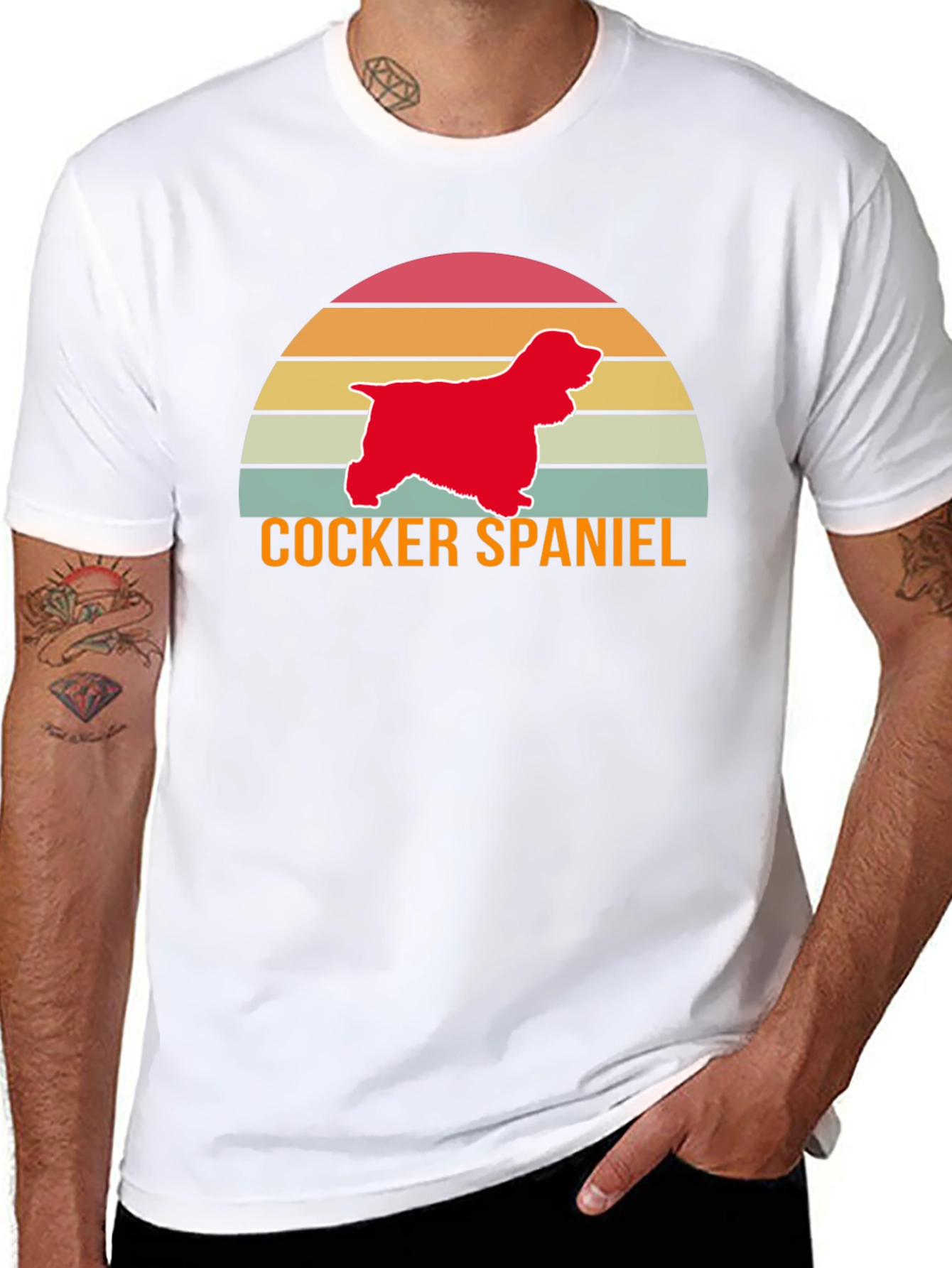 Cocker Spaniel Retro Sunset T-Shirt