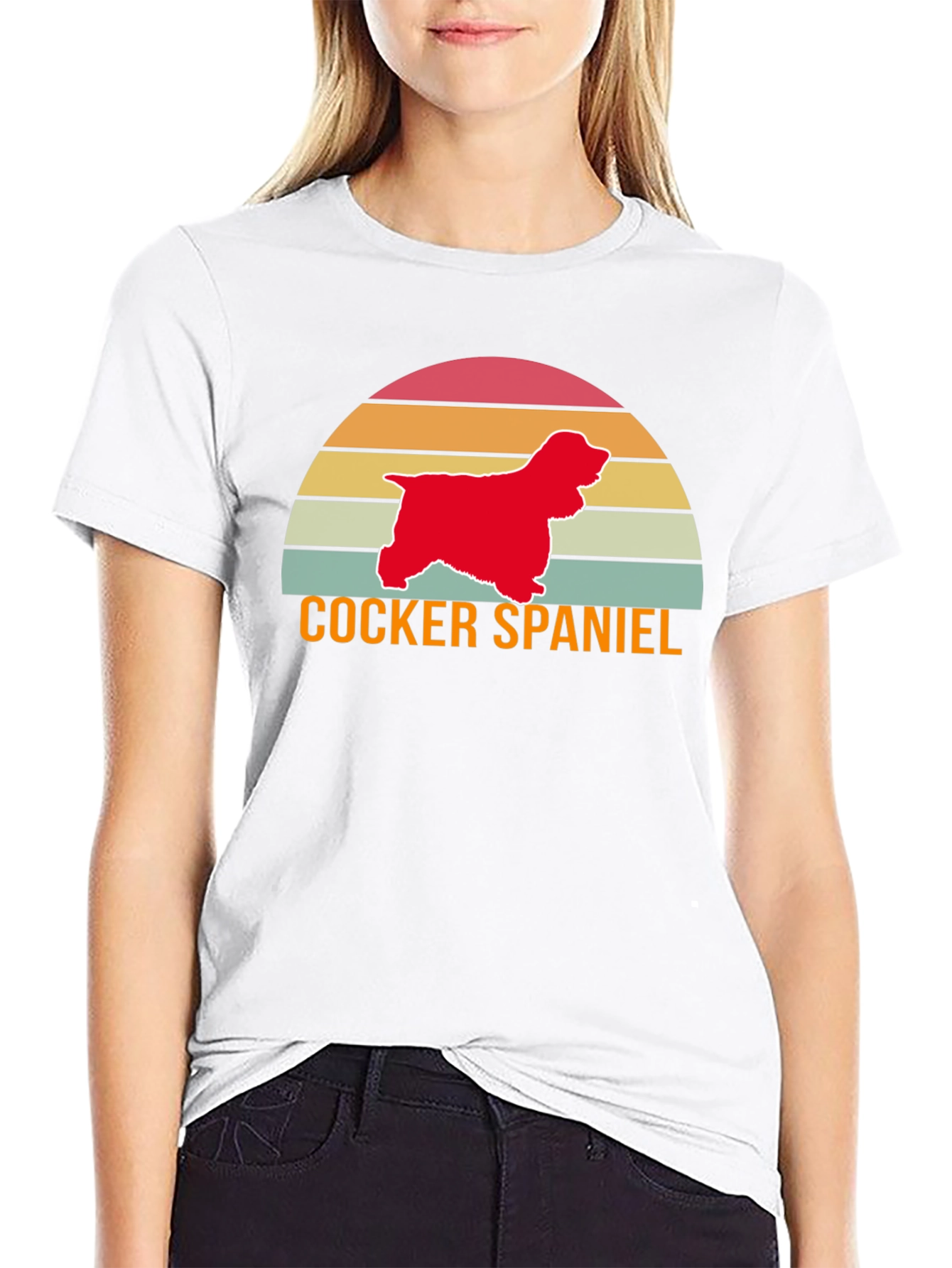 Cocker Spaniel Retro Sunset T-Shirt
