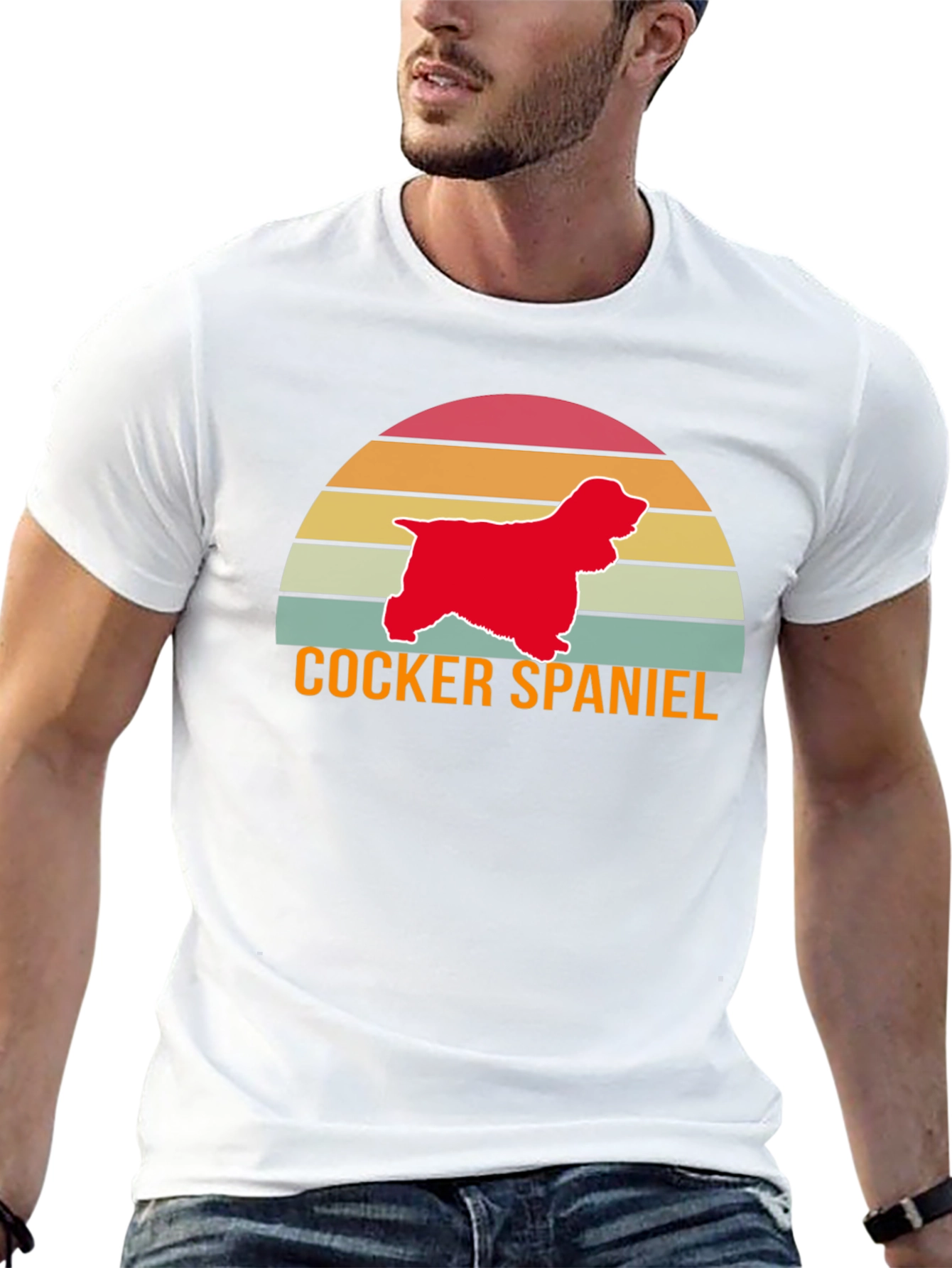 Cocker Spaniel Retro Sunset T-Shirt
