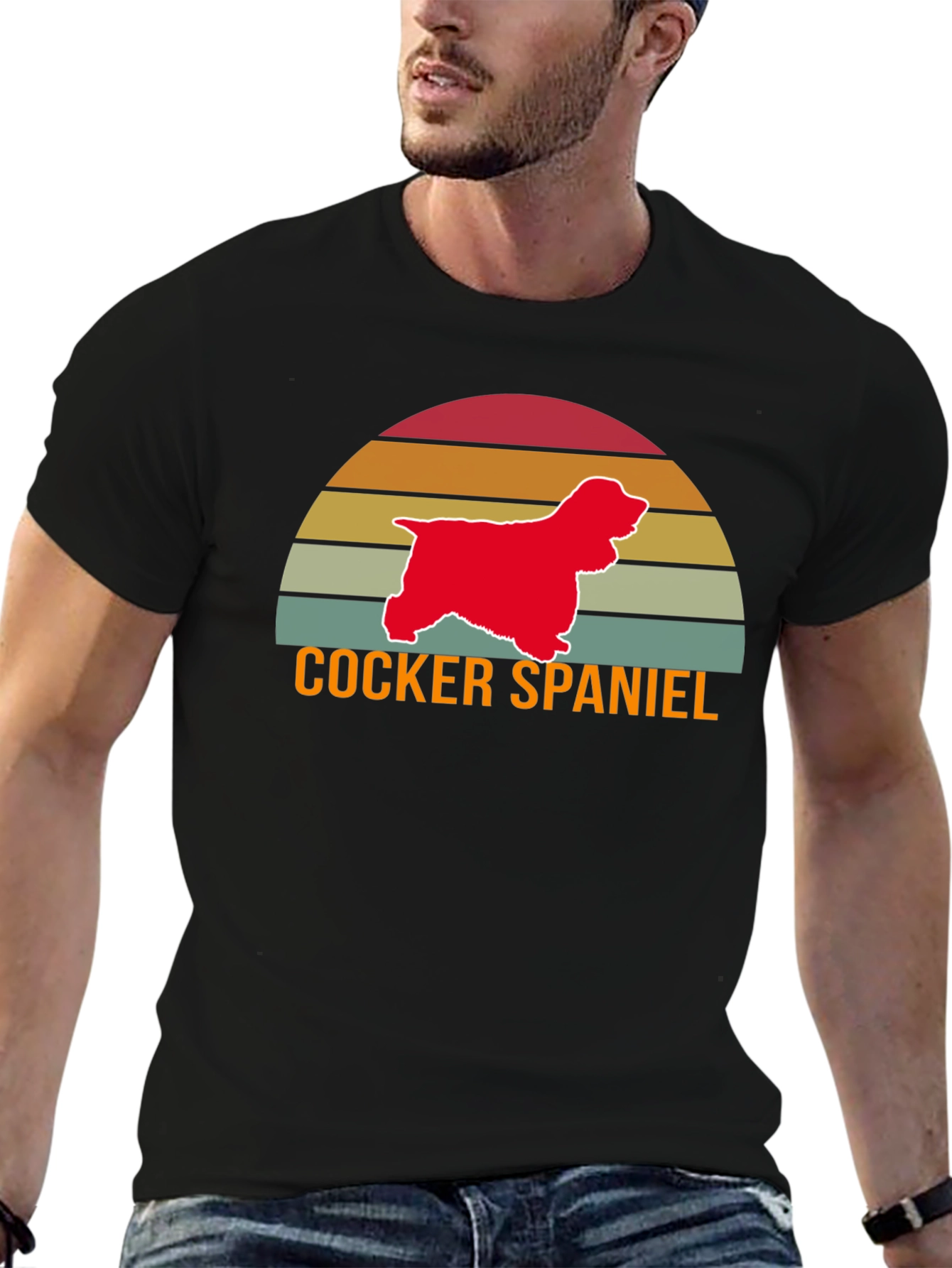 Cocker Spaniel Retro Sunset T-Shirt