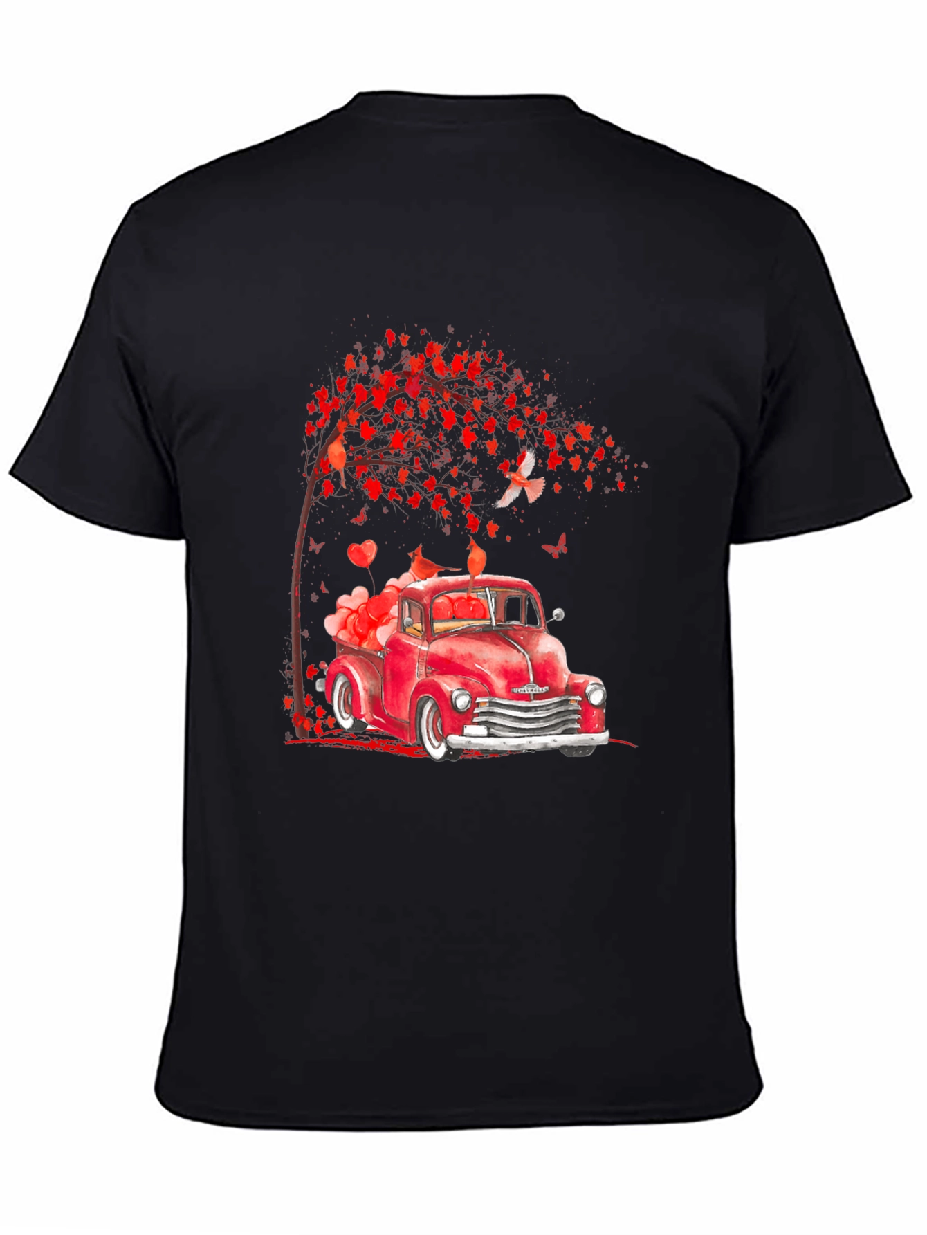 Valentines Red Truck Graphic T-Shirt
