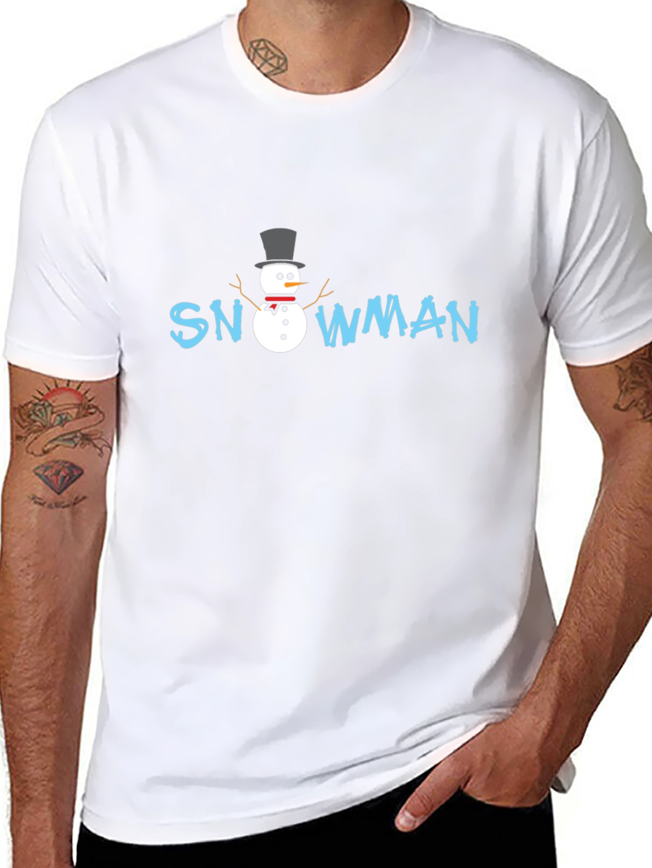 Snowman Graphic T-Shirt - Festive Holiday Style