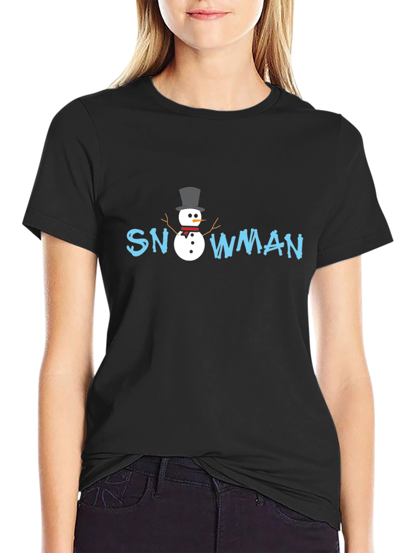 Snowman Graphic T-Shirt - Festive Holiday Style