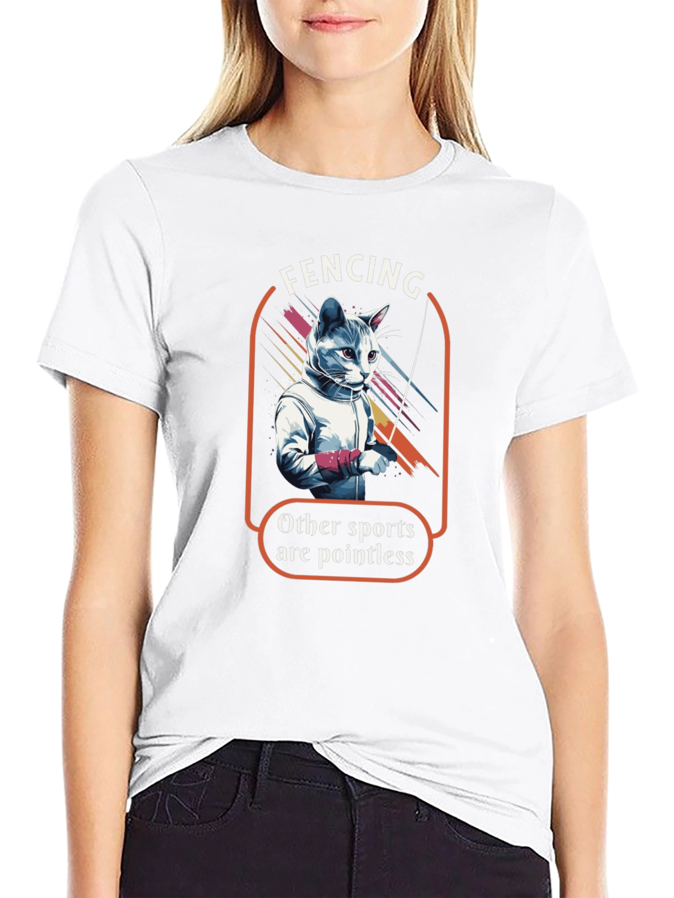 Fencing Cat T-Shirt: Other Sports are Pointless