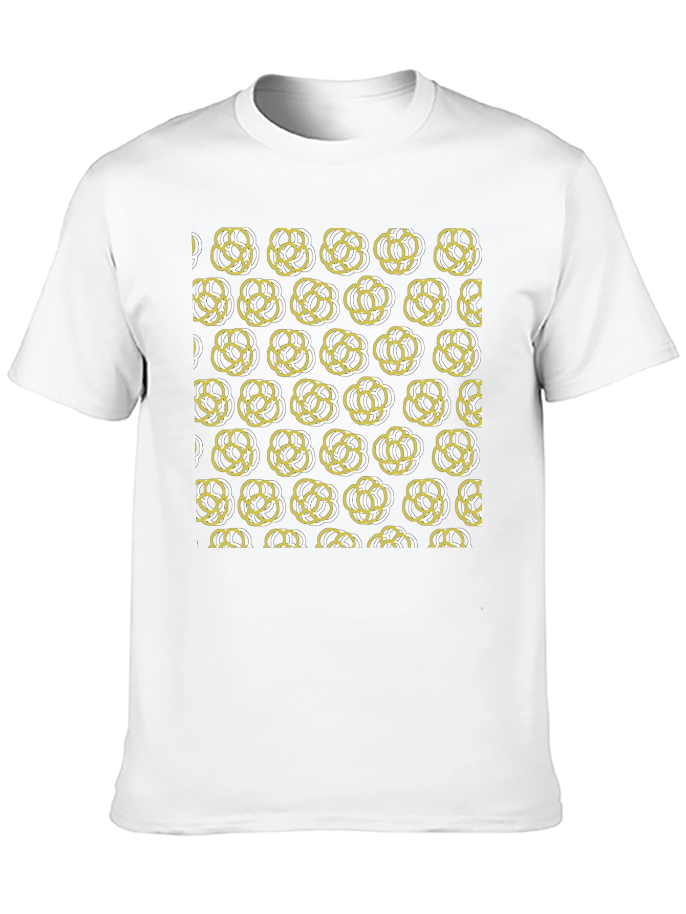 Abstract Floral Patterned Black T-Shirt