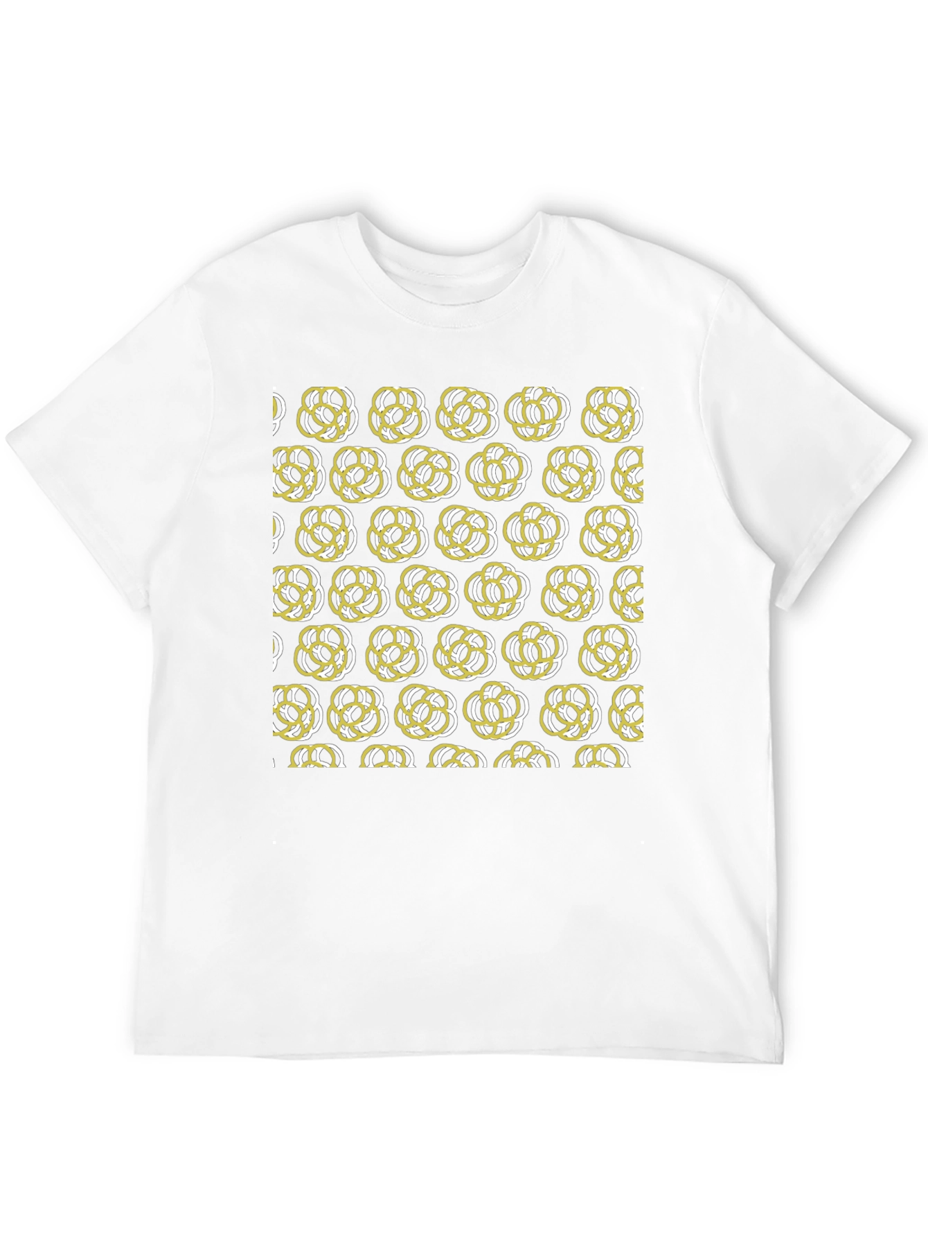 Abstract Floral Patterned Black T-Shirt