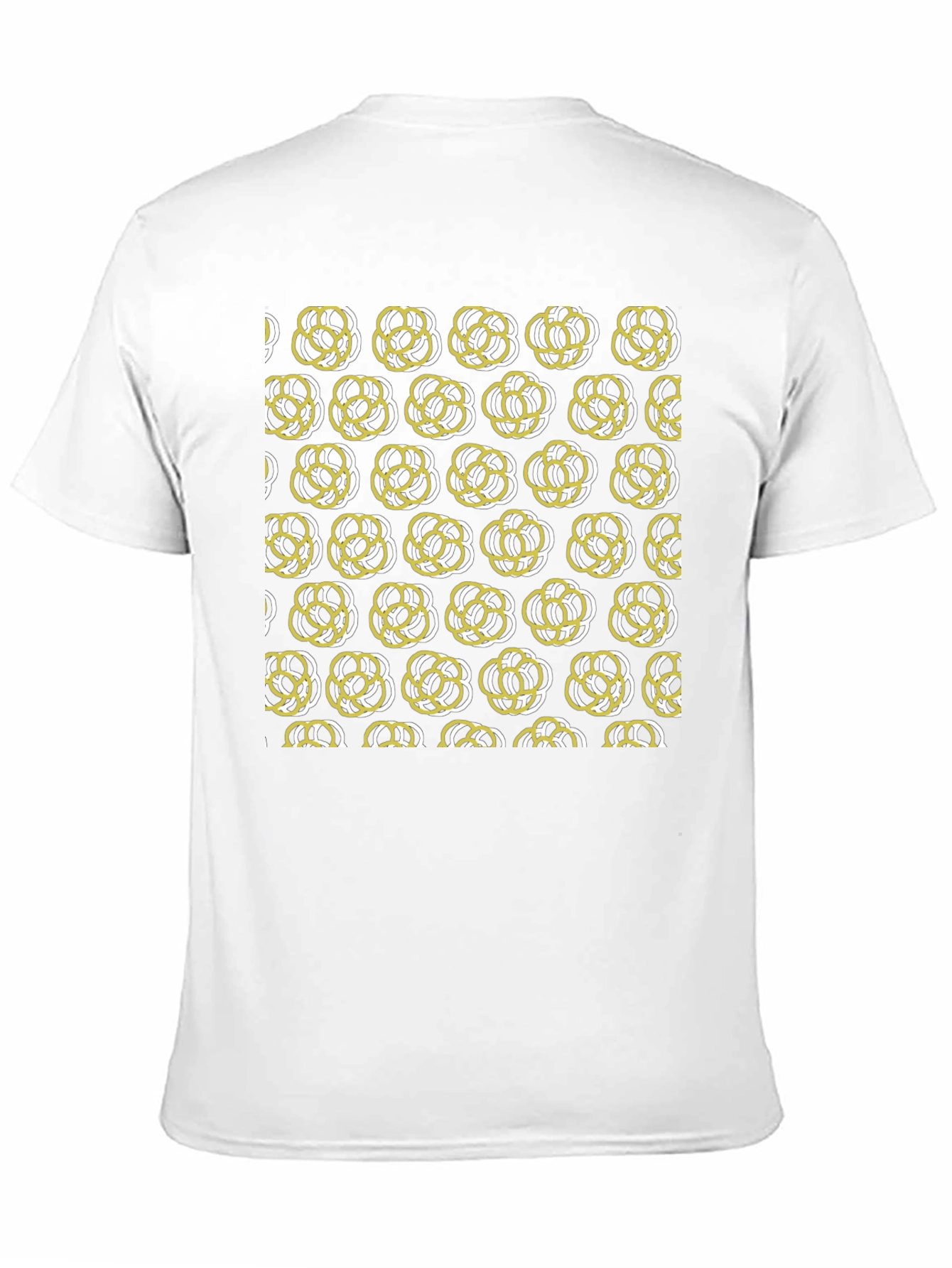 Abstract Floral Patterned Black T-Shirt