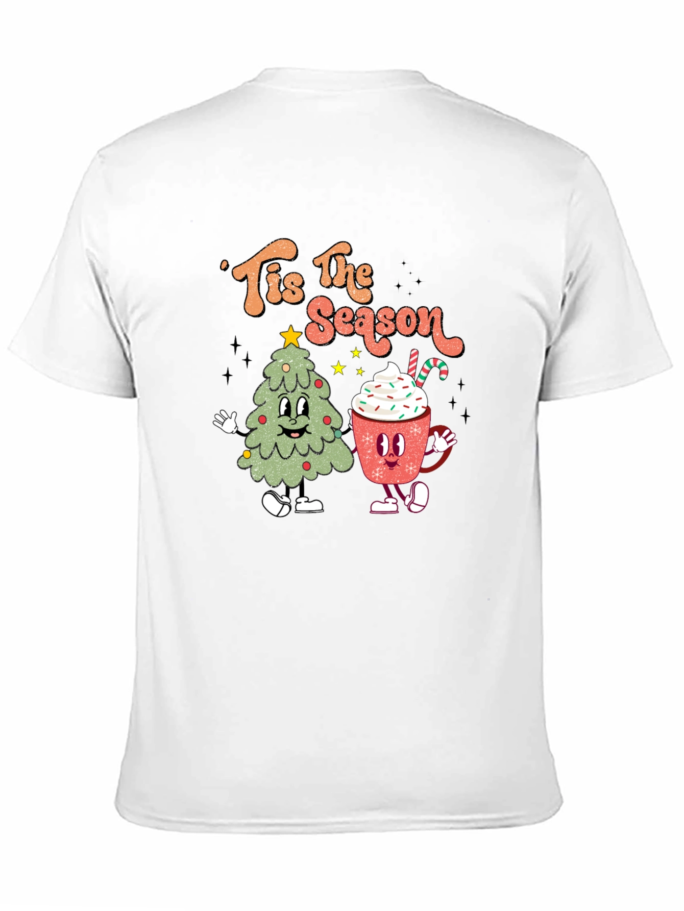 Tis the Season Christmas Tree & Cocoa Black T-Shirt