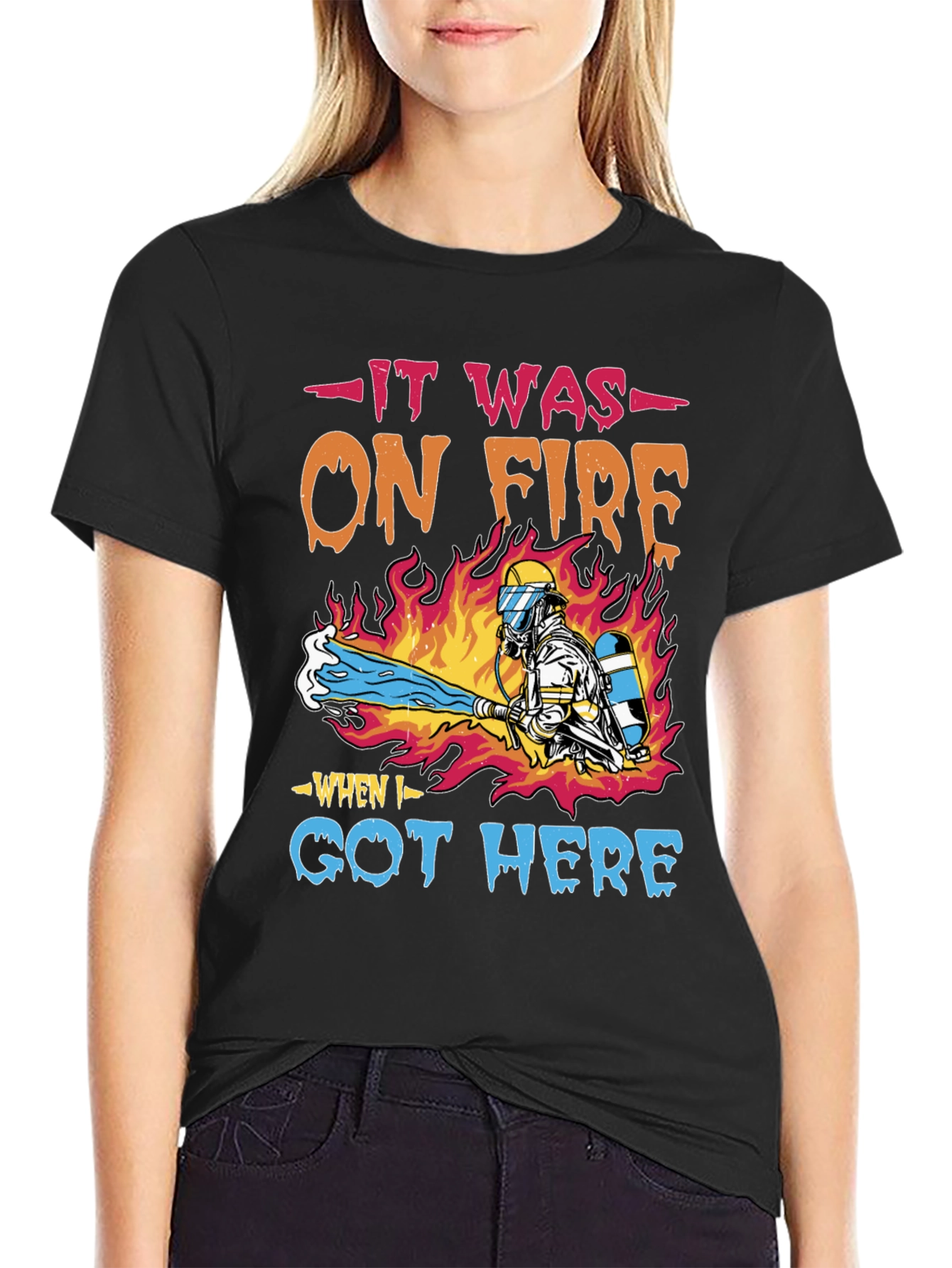 Firefighter Humor T-Shirt - It Was On Fire