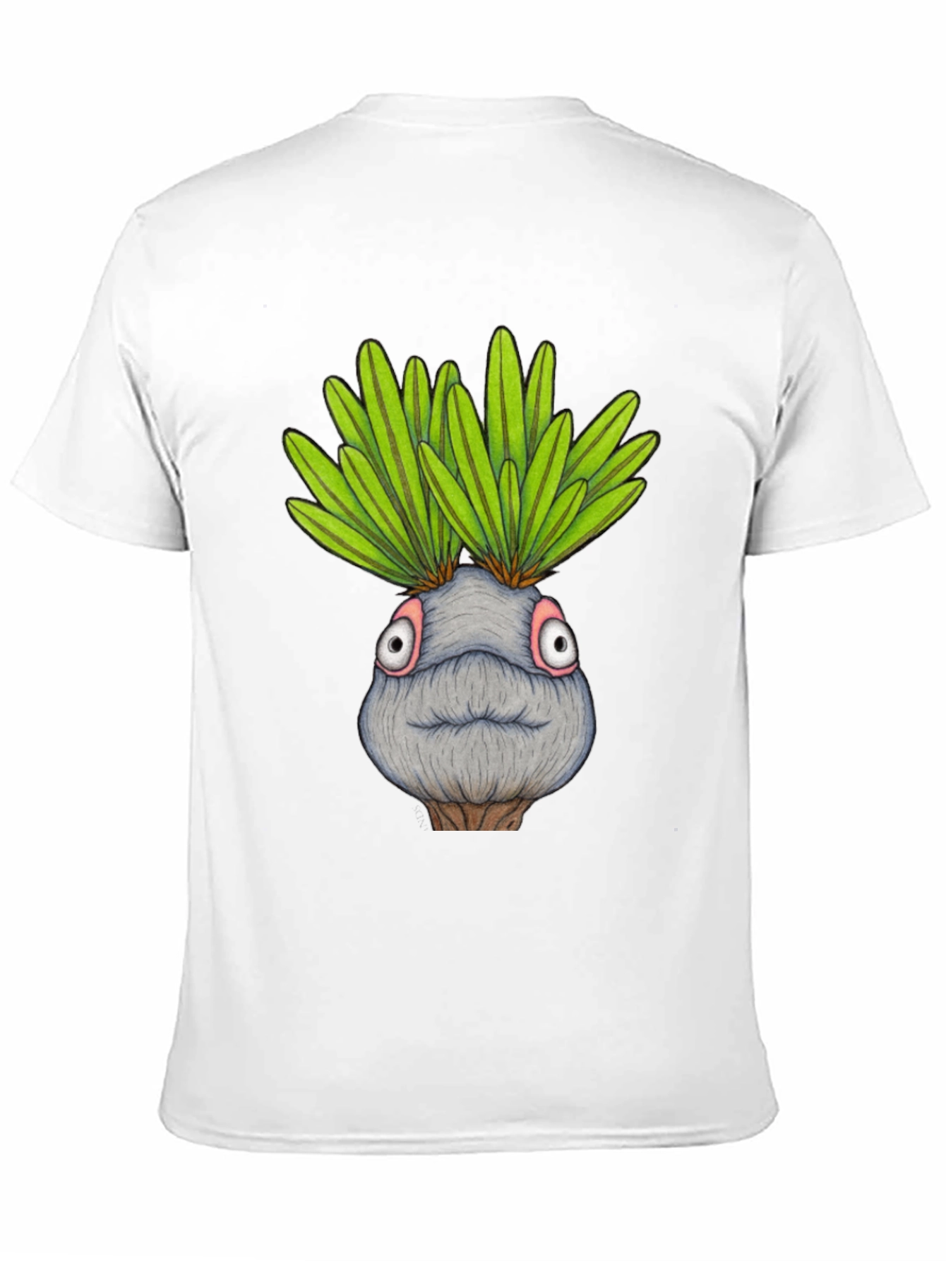 Funny Plant Head Graphic T-Shirt - Black