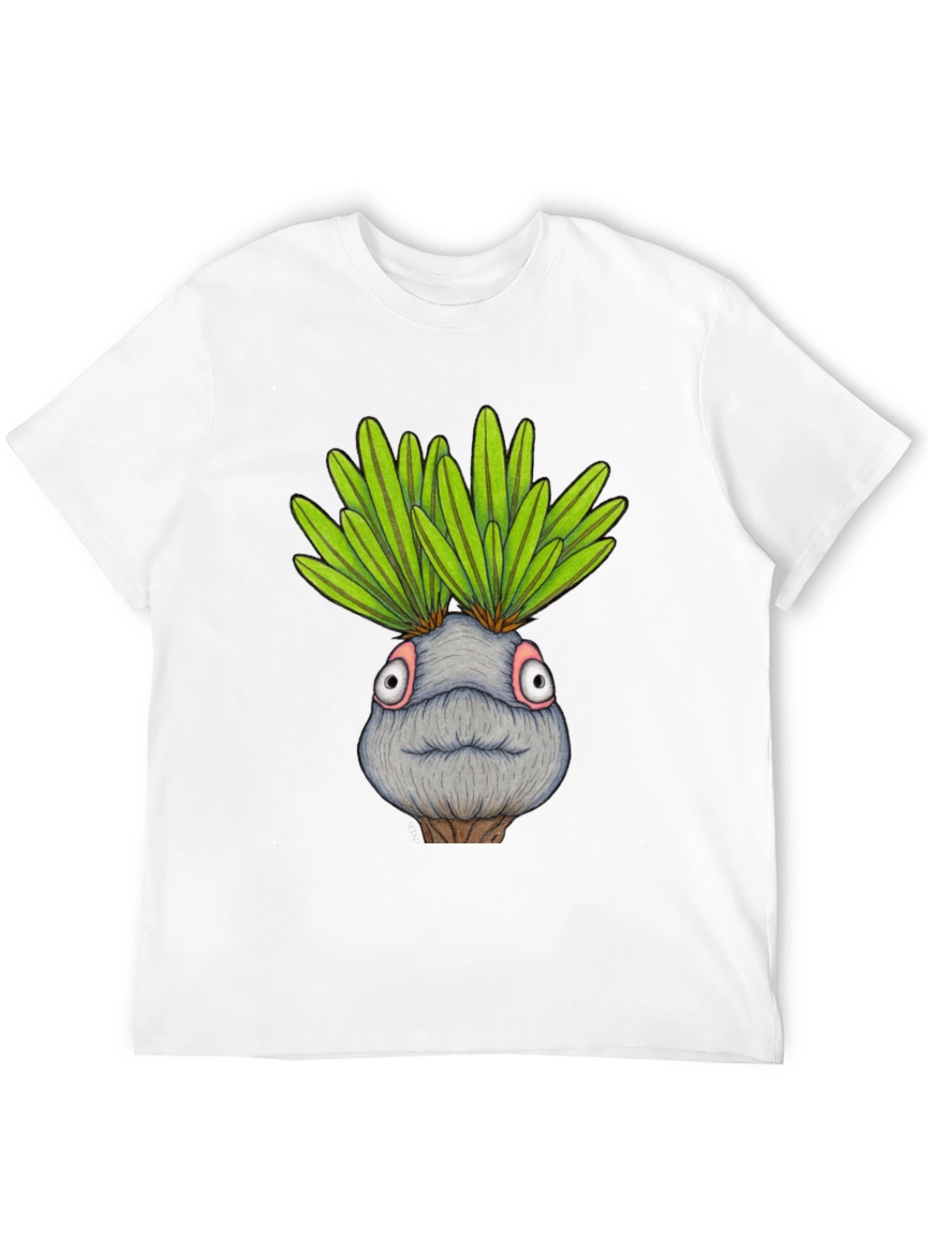 Funny Plant Head Graphic T-Shirt - Black