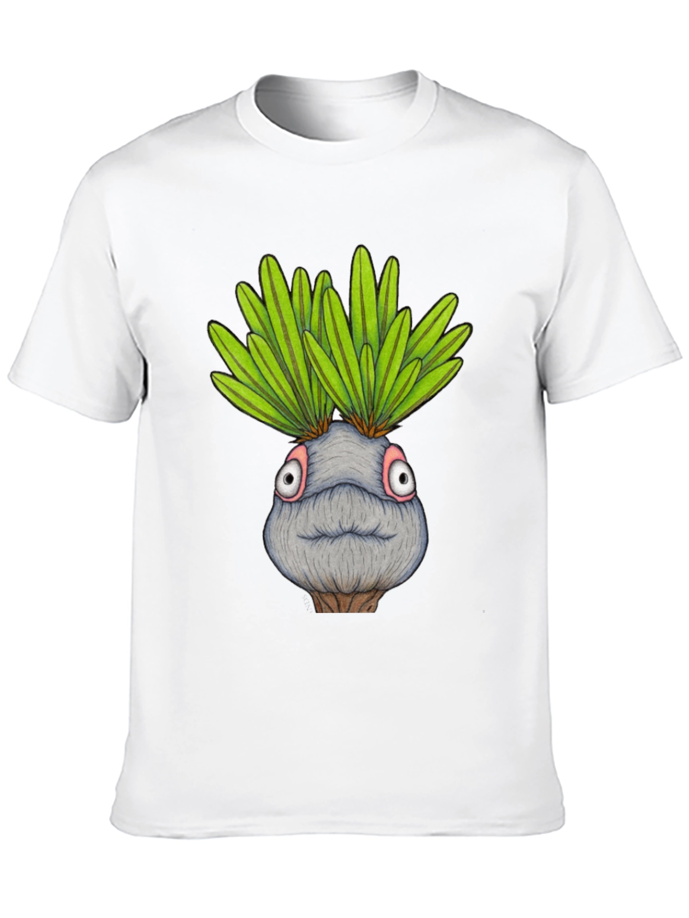 Funny Plant Head Graphic T-Shirt - Black