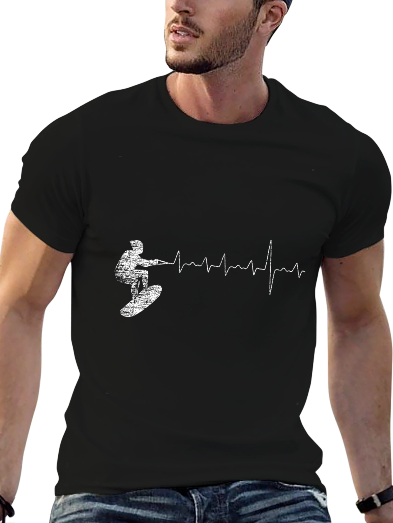 Wakeboard Heartbeat T-Shirt - Black