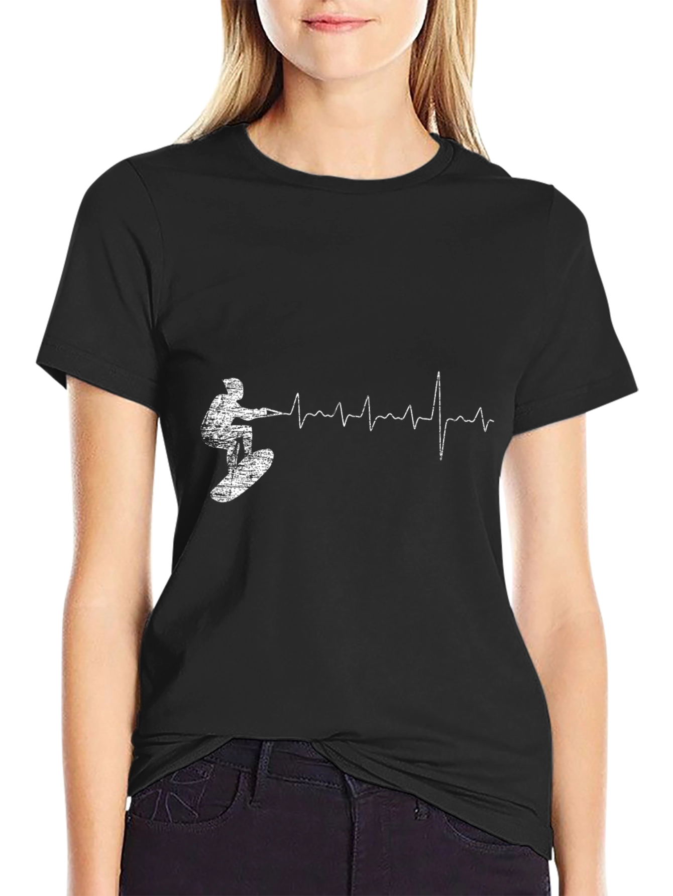 Wakeboard Heartbeat T-Shirt - Black