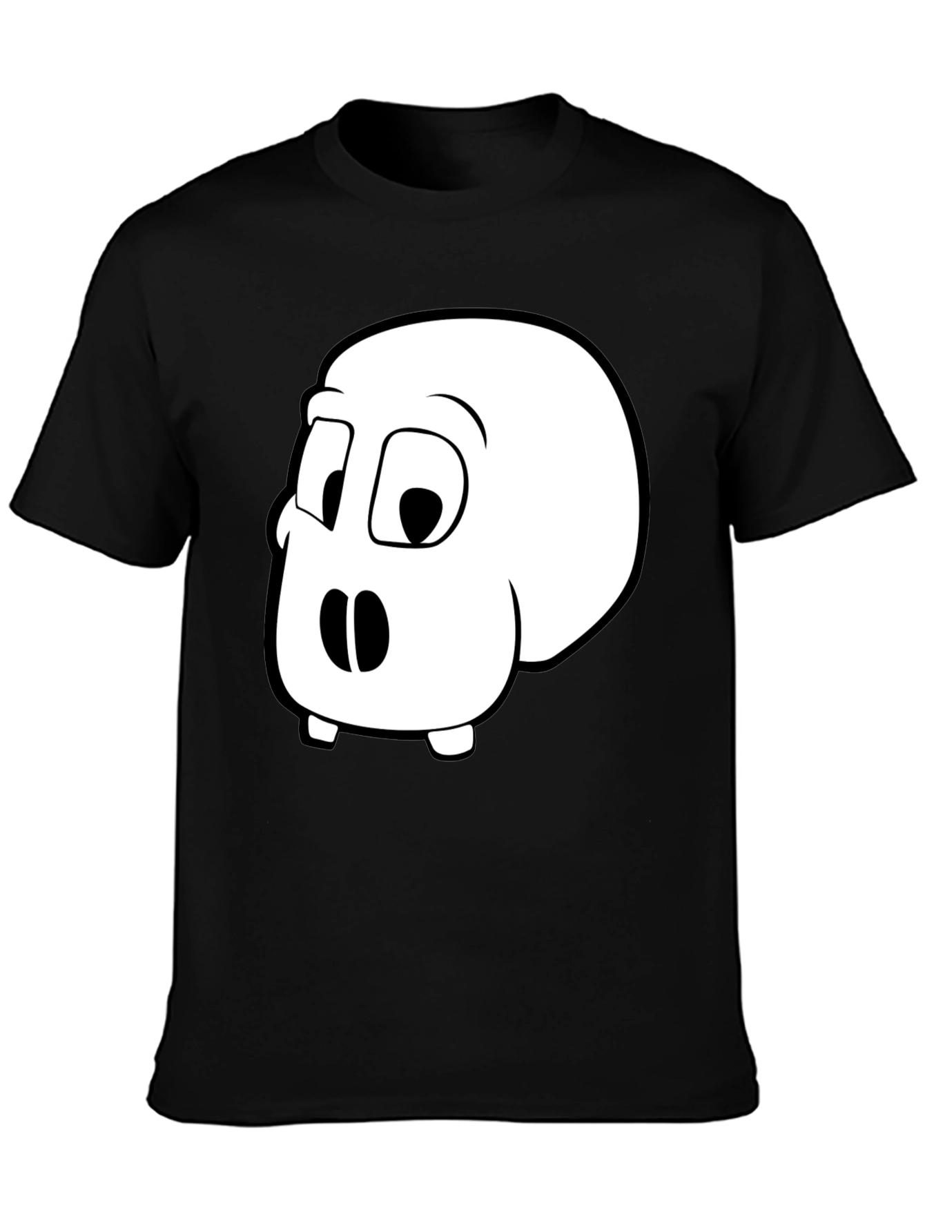 Cartoon Skull Graphic T-Shirt - Black