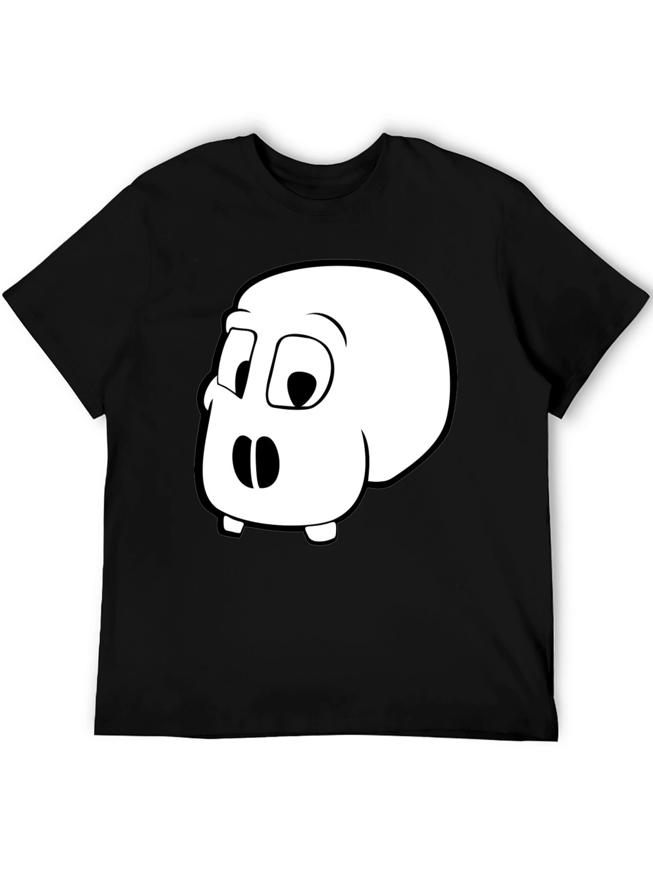 Cartoon Skull Graphic T-Shirt - Black