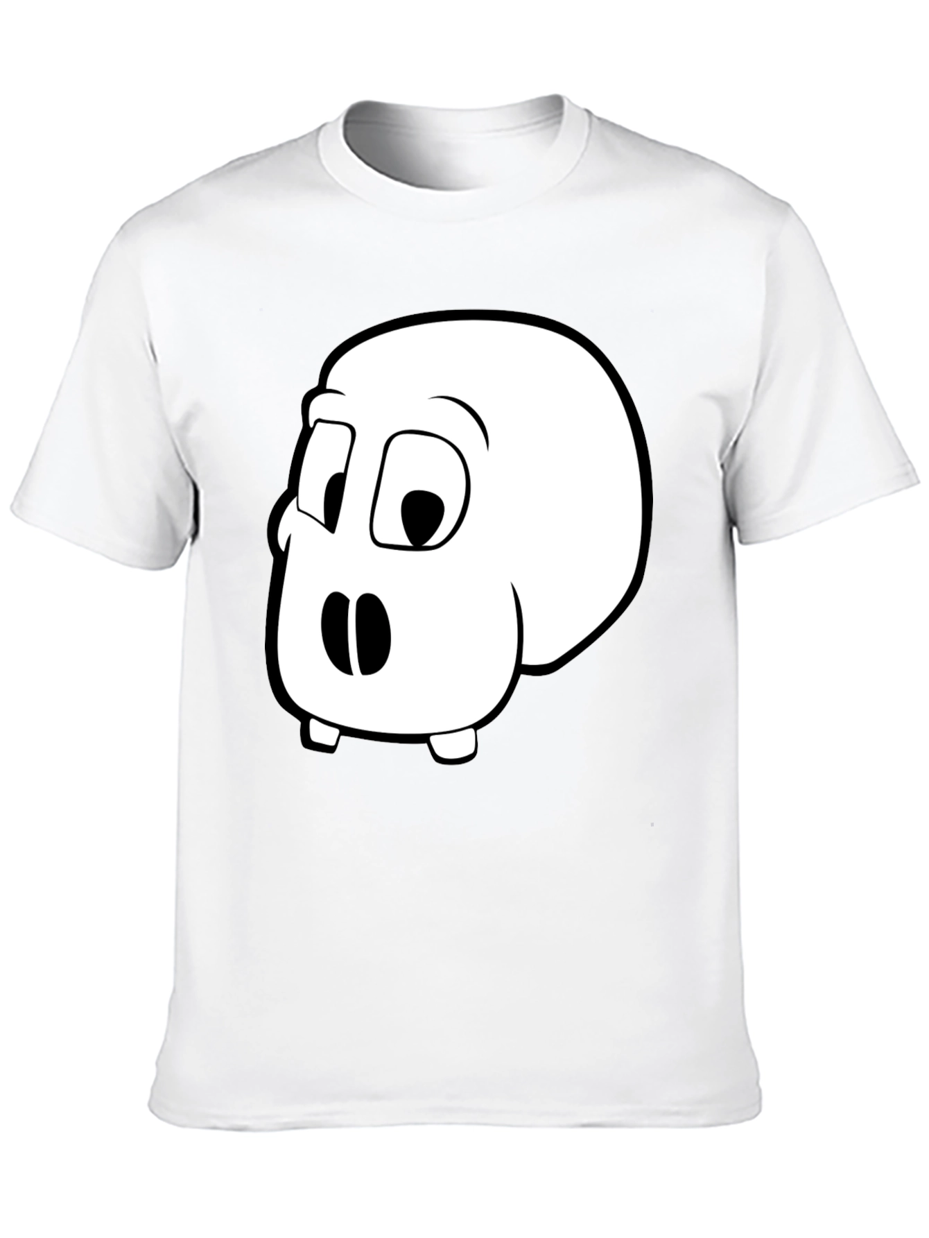 Cartoon Skull Graphic T-Shirt - Black