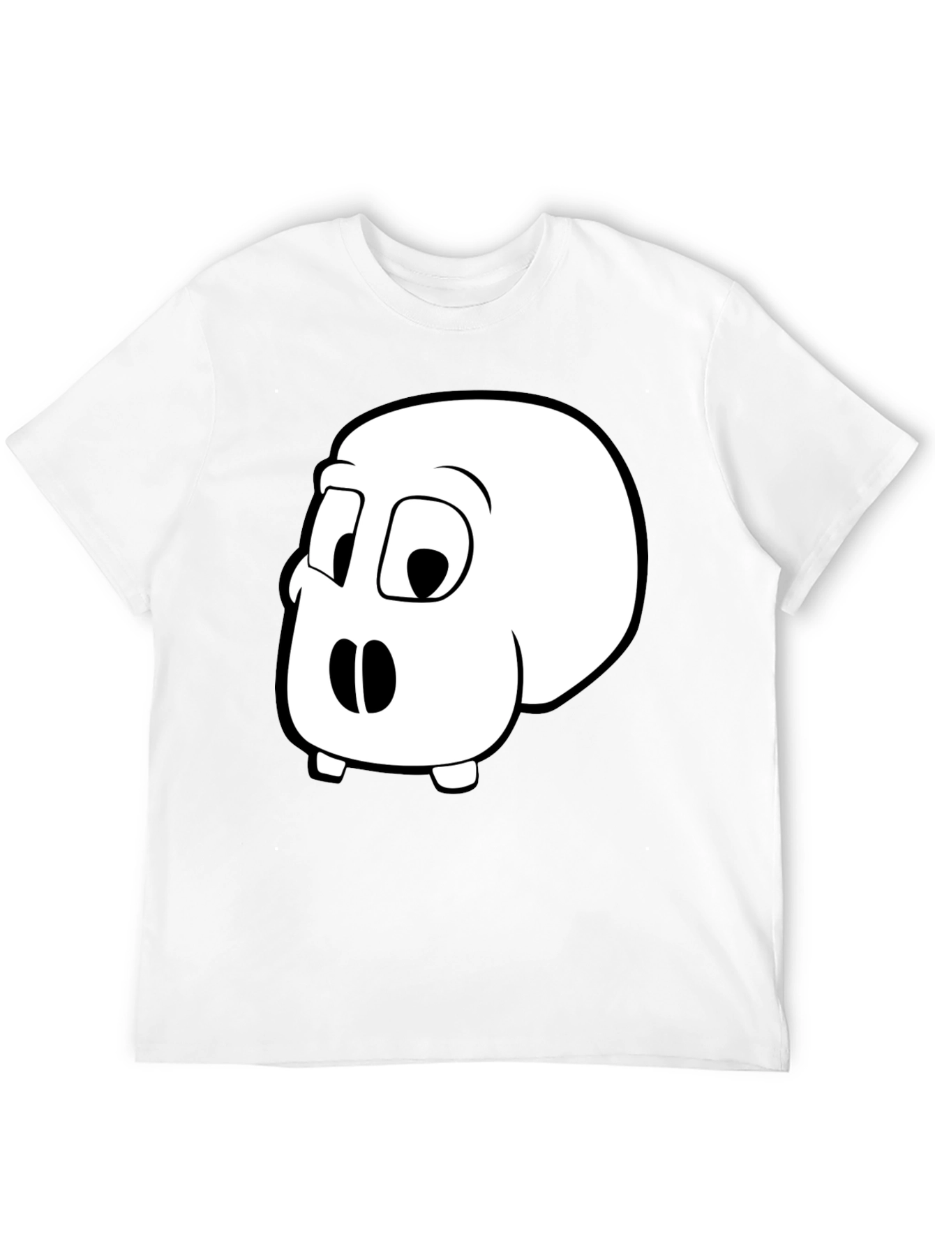 Cartoon Skull Graphic T-Shirt - Black