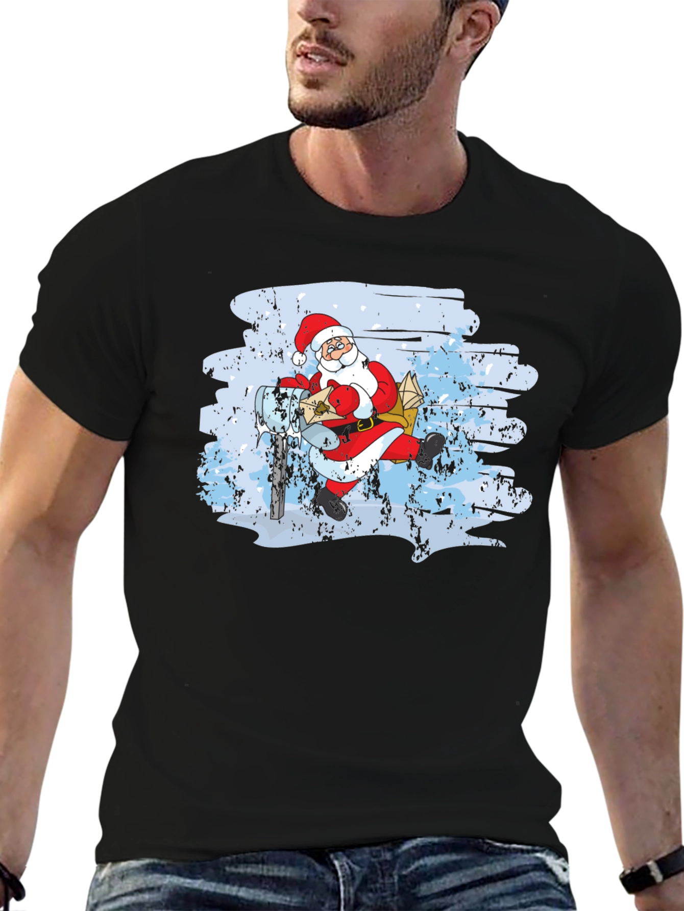 Santa on Scooter Graphic Tee - Holiday Cheer