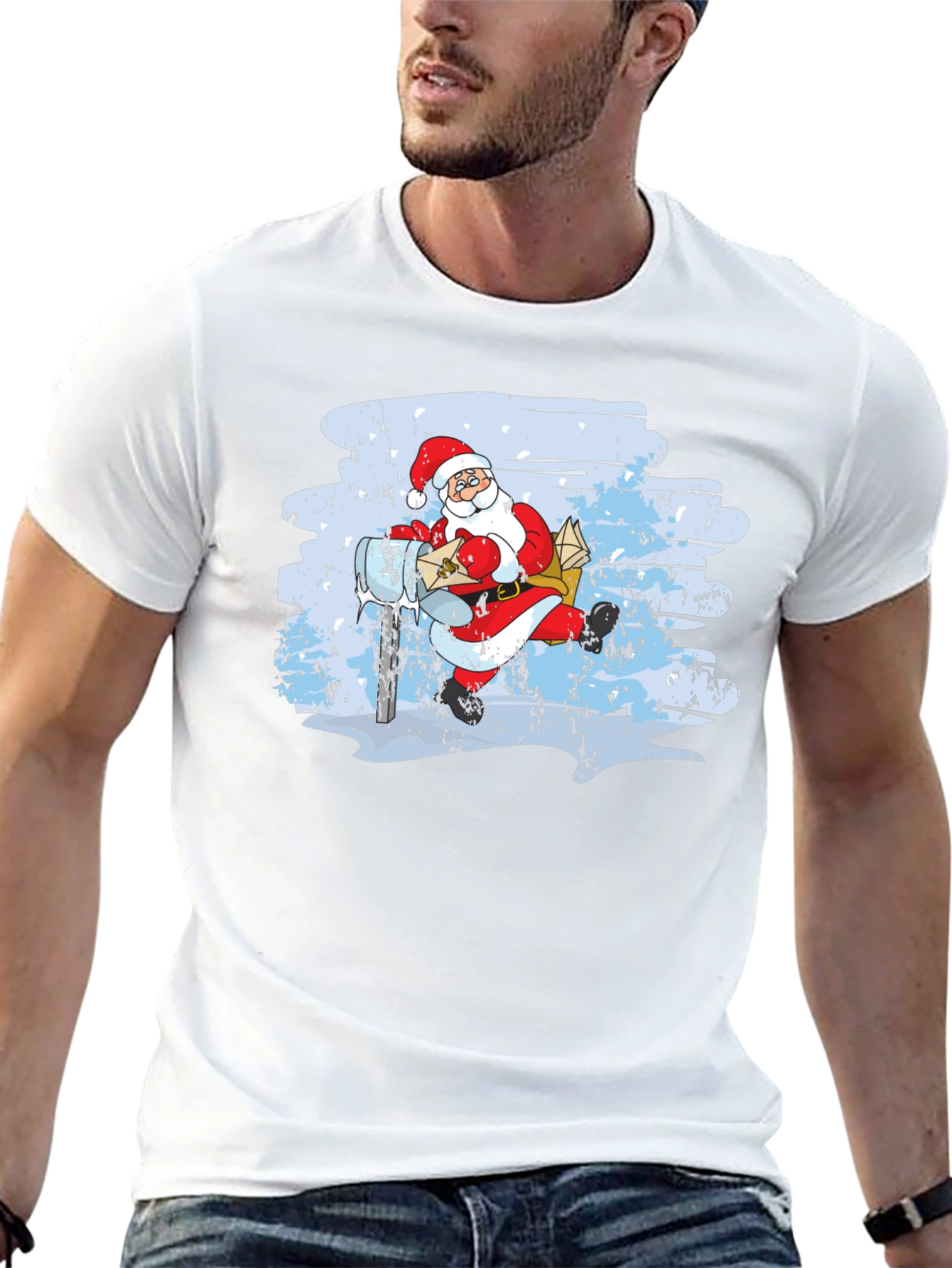 Santa on Scooter Graphic Tee - Holiday Cheer
