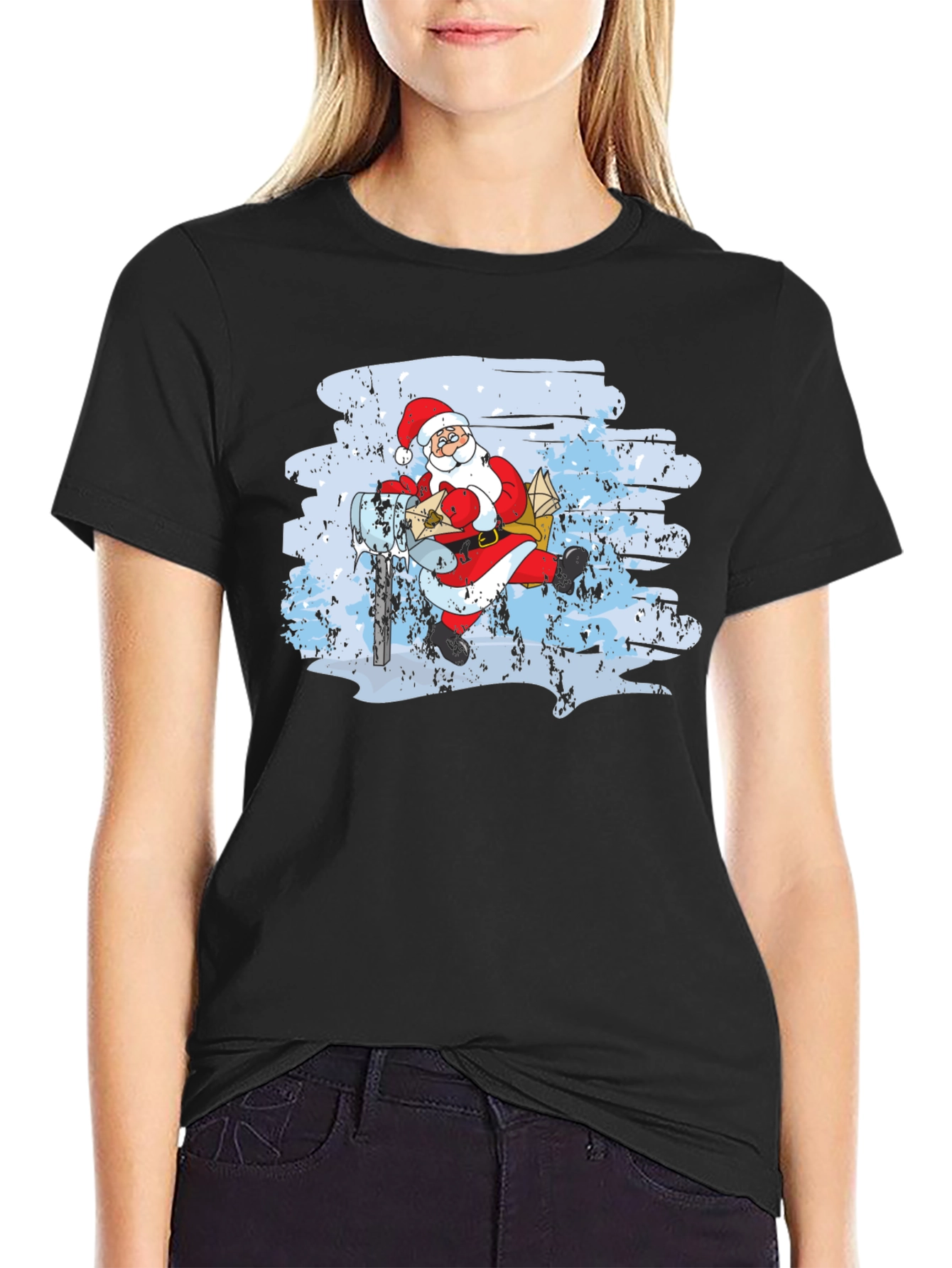Santa on Scooter Graphic Tee - Holiday Cheer
