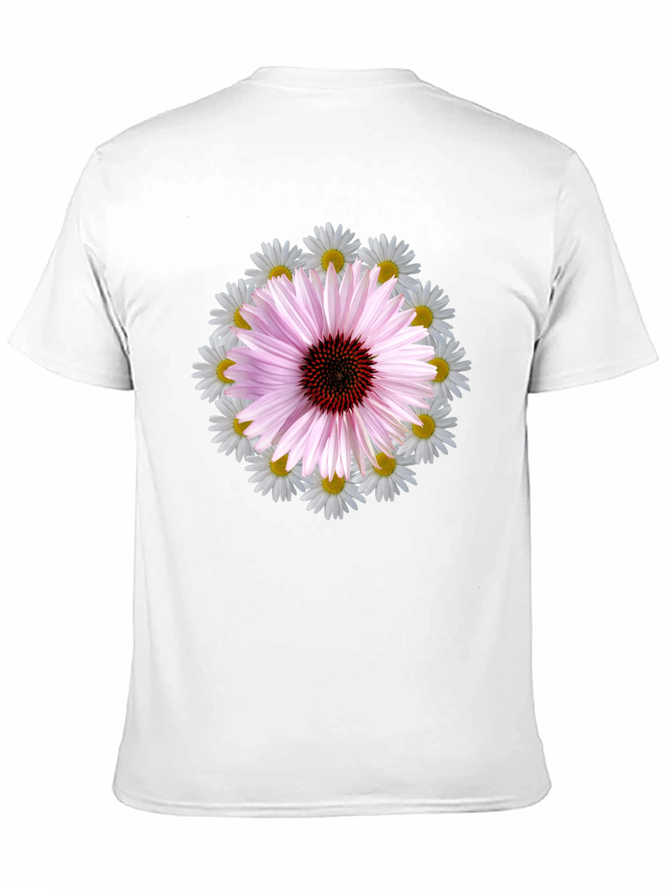 Floral Print Tee - Black Cotton Blend T-Shirt