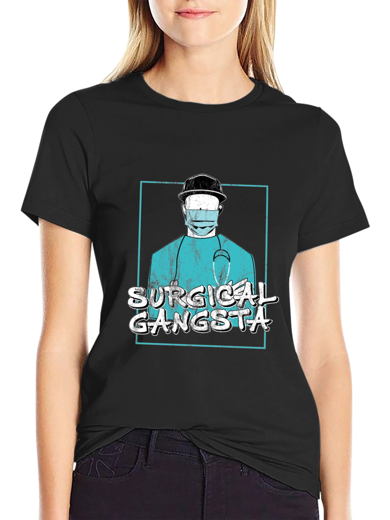 Surgical Gangsta Graphic T-Shirt - Black