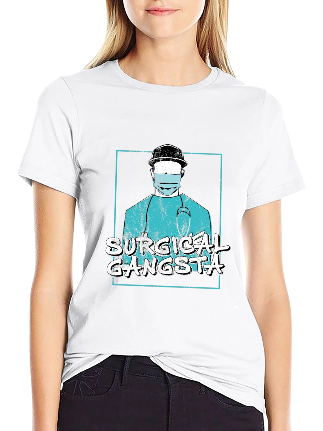 Surgical Gangsta Graphic T-Shirt - Black