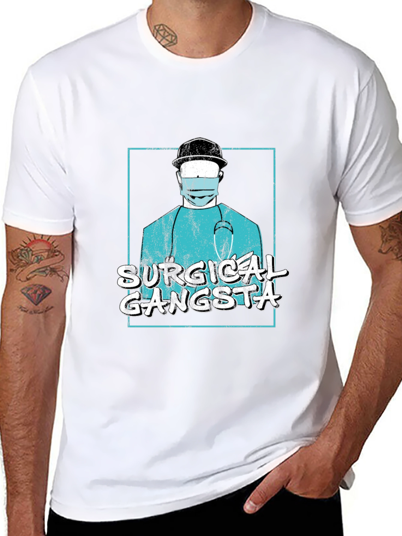 Surgical Gangsta Graphic T-Shirt - Black