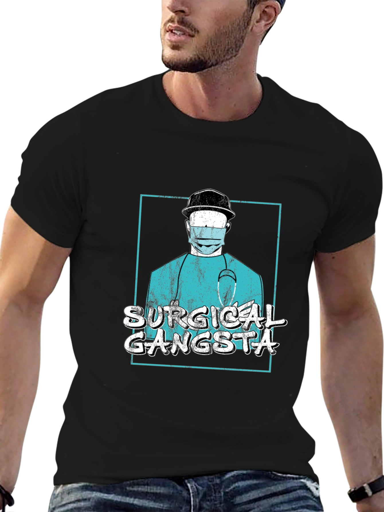 Surgical Gangsta Graphic T-Shirt - Black