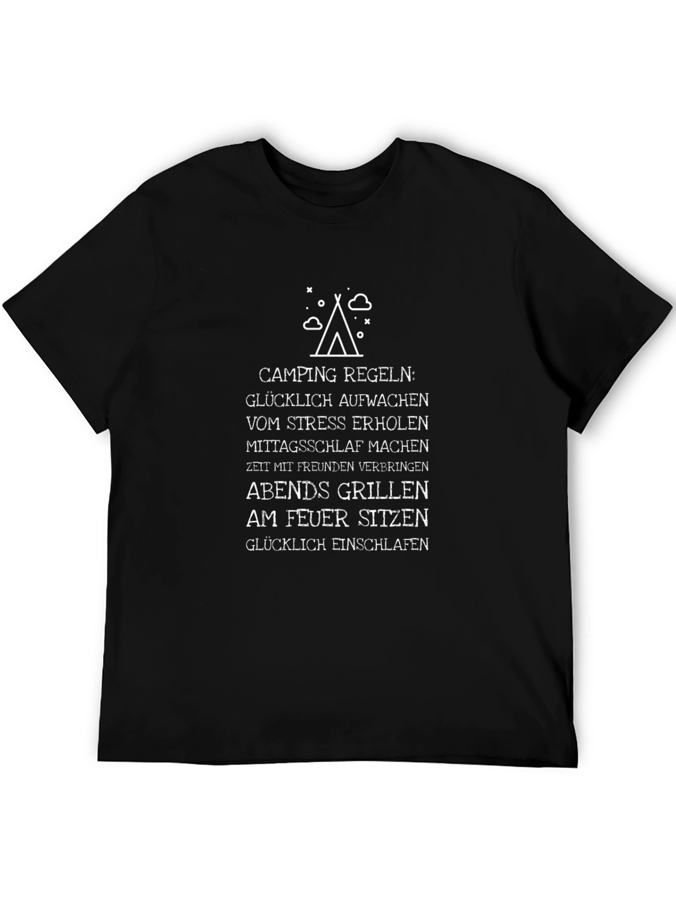 Camping Rules T-Shirt - Black