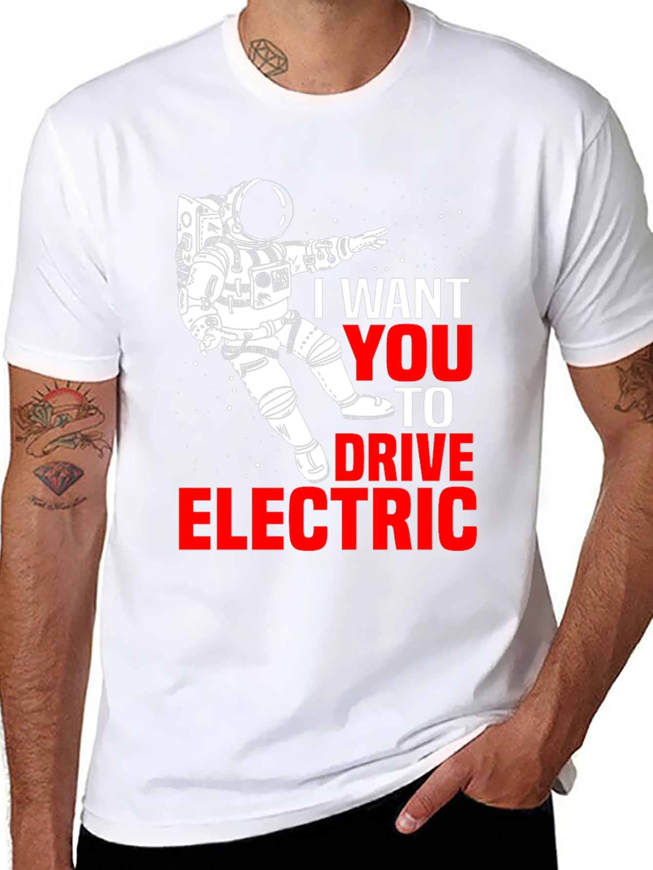 Drive Electric T-Shirt - Astronaut Design