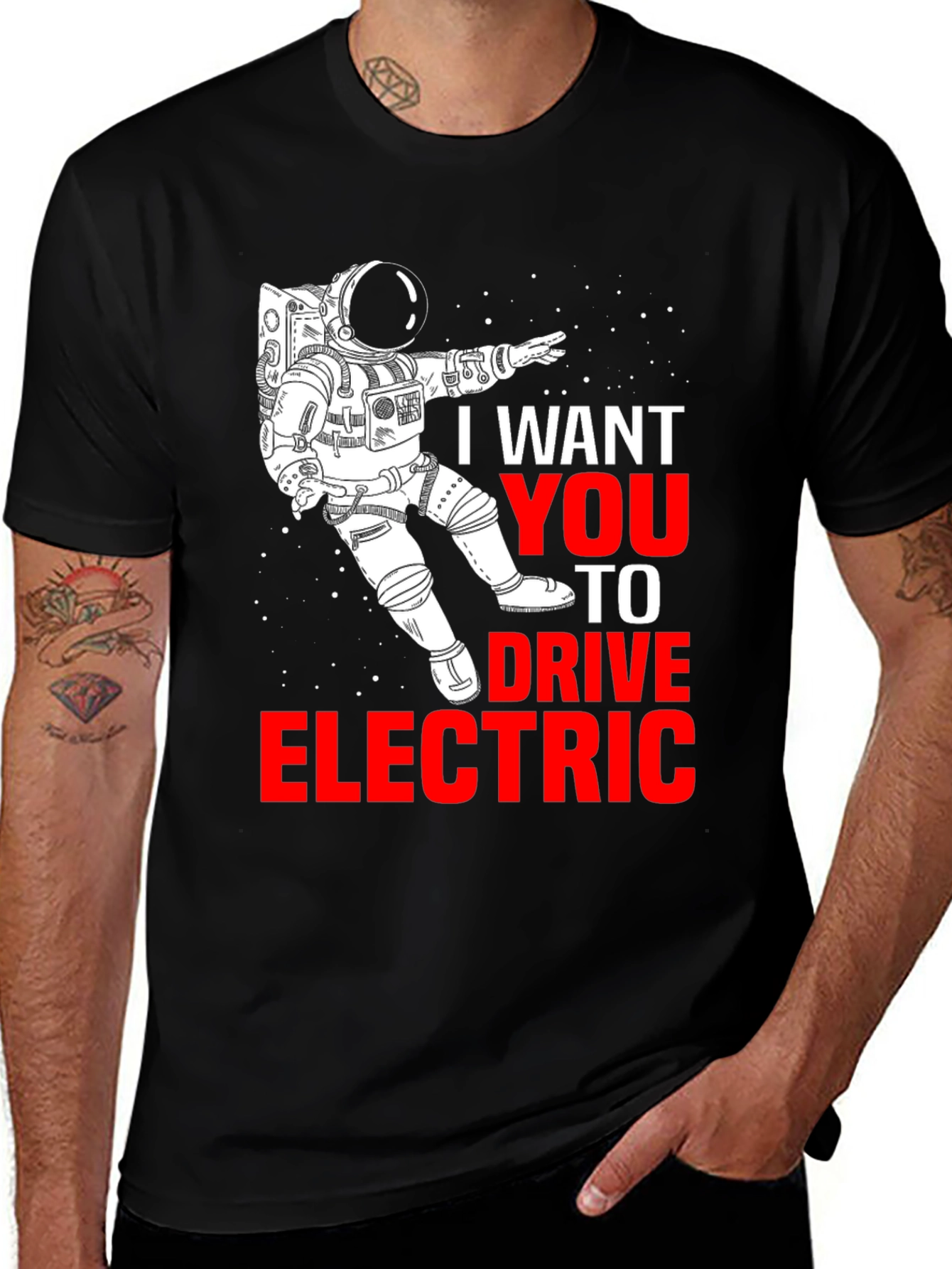 Drive Electric T-Shirt - Astronaut Design