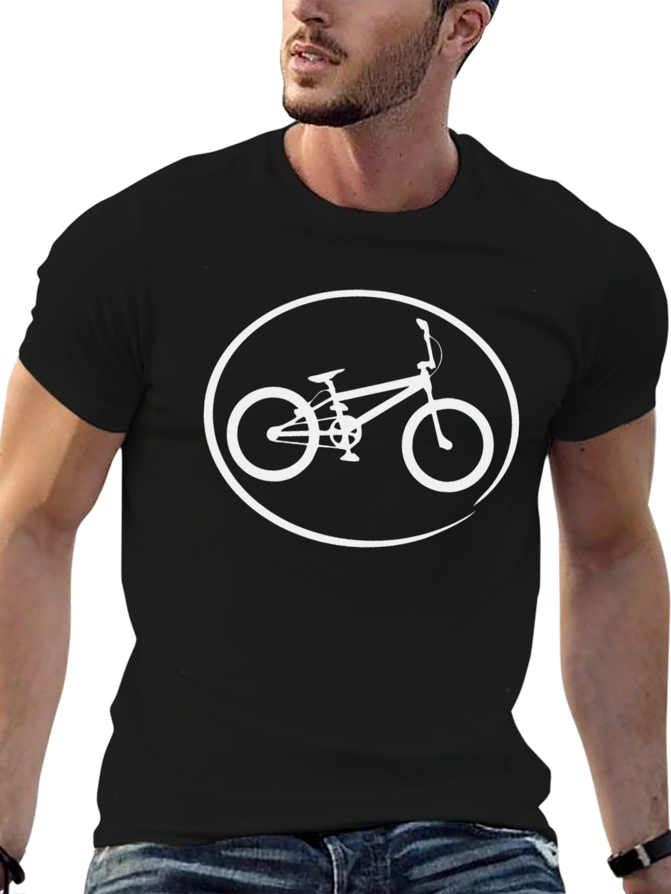 Cool BMX Bike Graphic Tee - Black Cotton Shirt