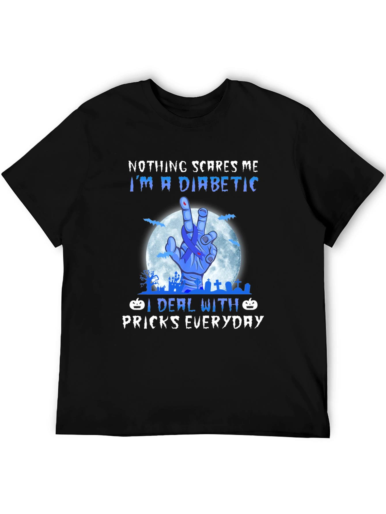 Diabetic Halloween T-Shirt - Nothing Scares Me Design
