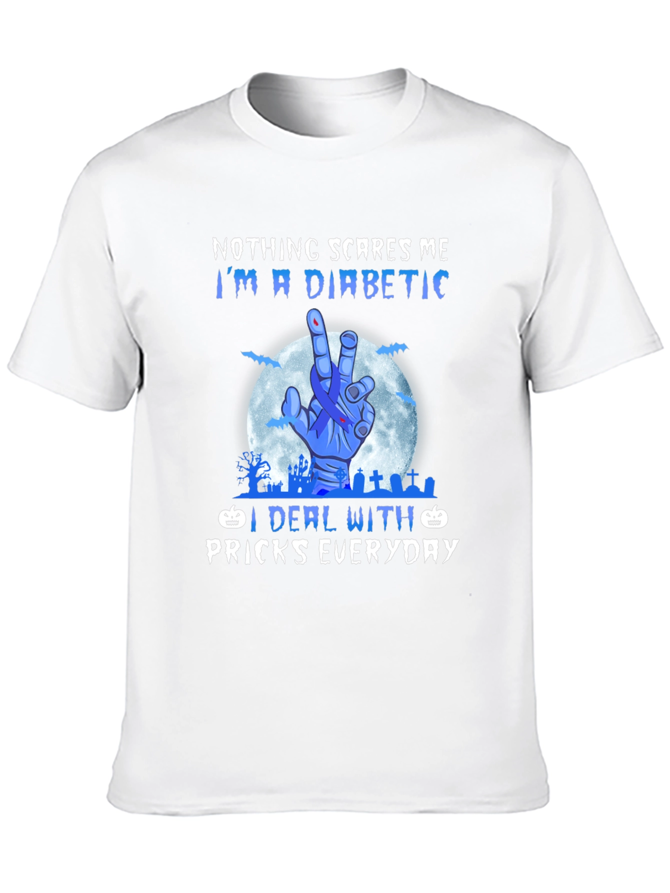 Diabetic Halloween T-Shirt - Nothing Scares Me Design