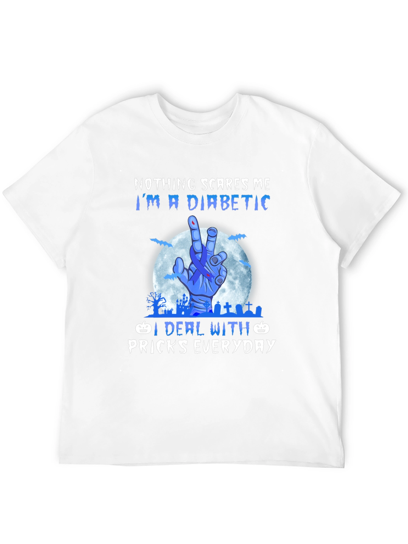 Diabetic Halloween T-Shirt - Nothing Scares Me Design