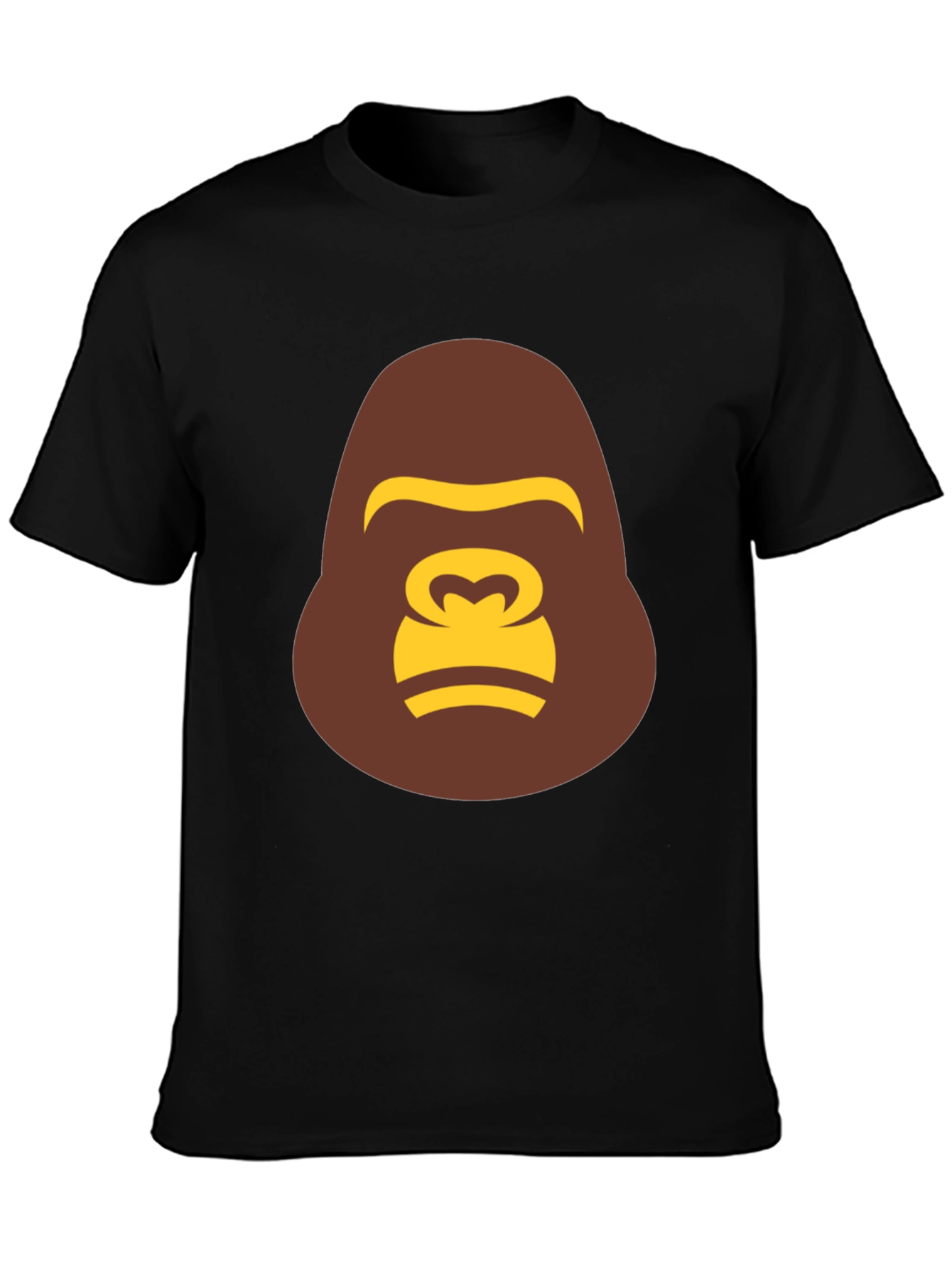 Gorilla Face Graphic Print Mens Black T-Shirt