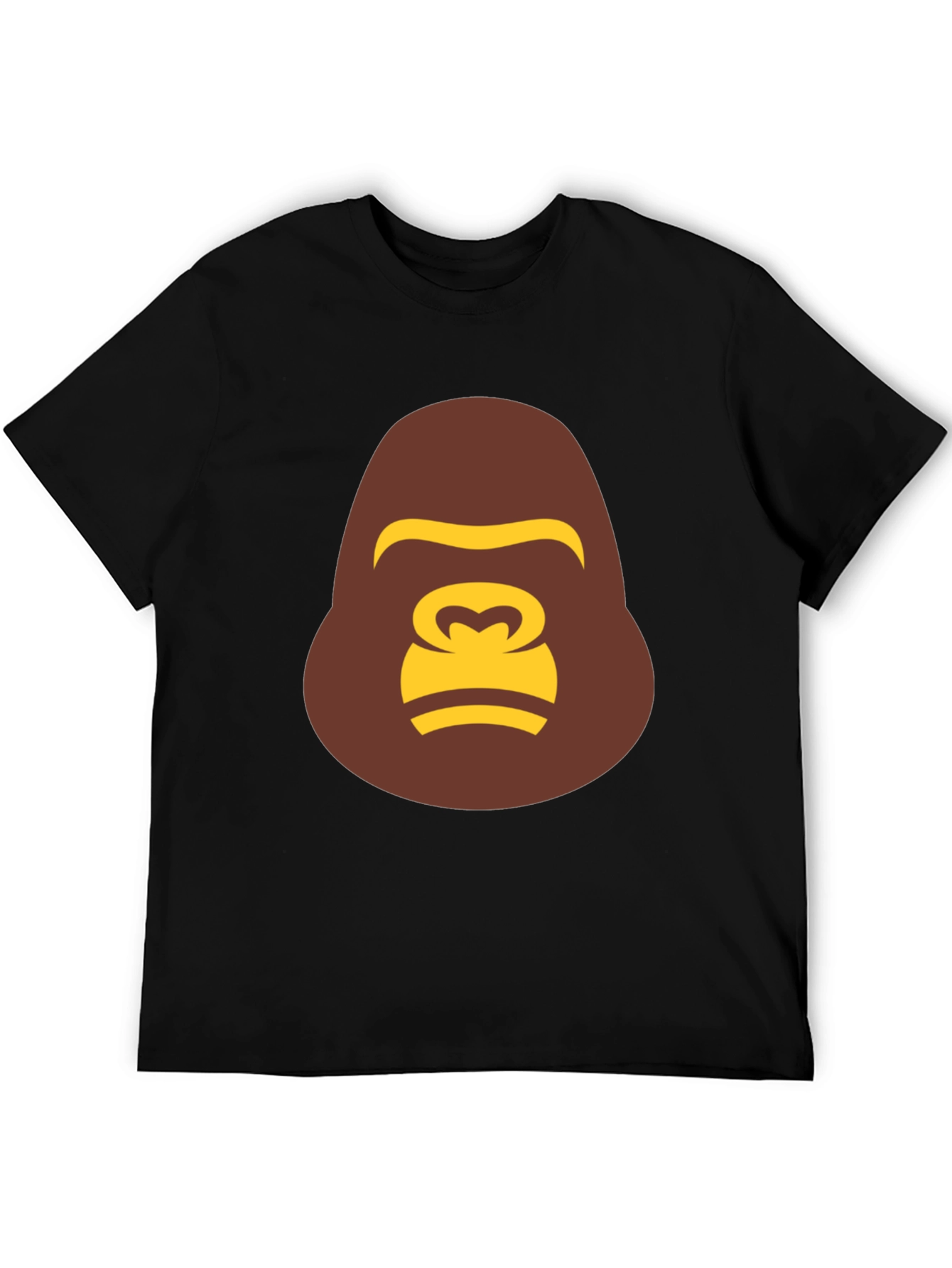 Gorilla Face Graphic Print Mens Black T-Shirt